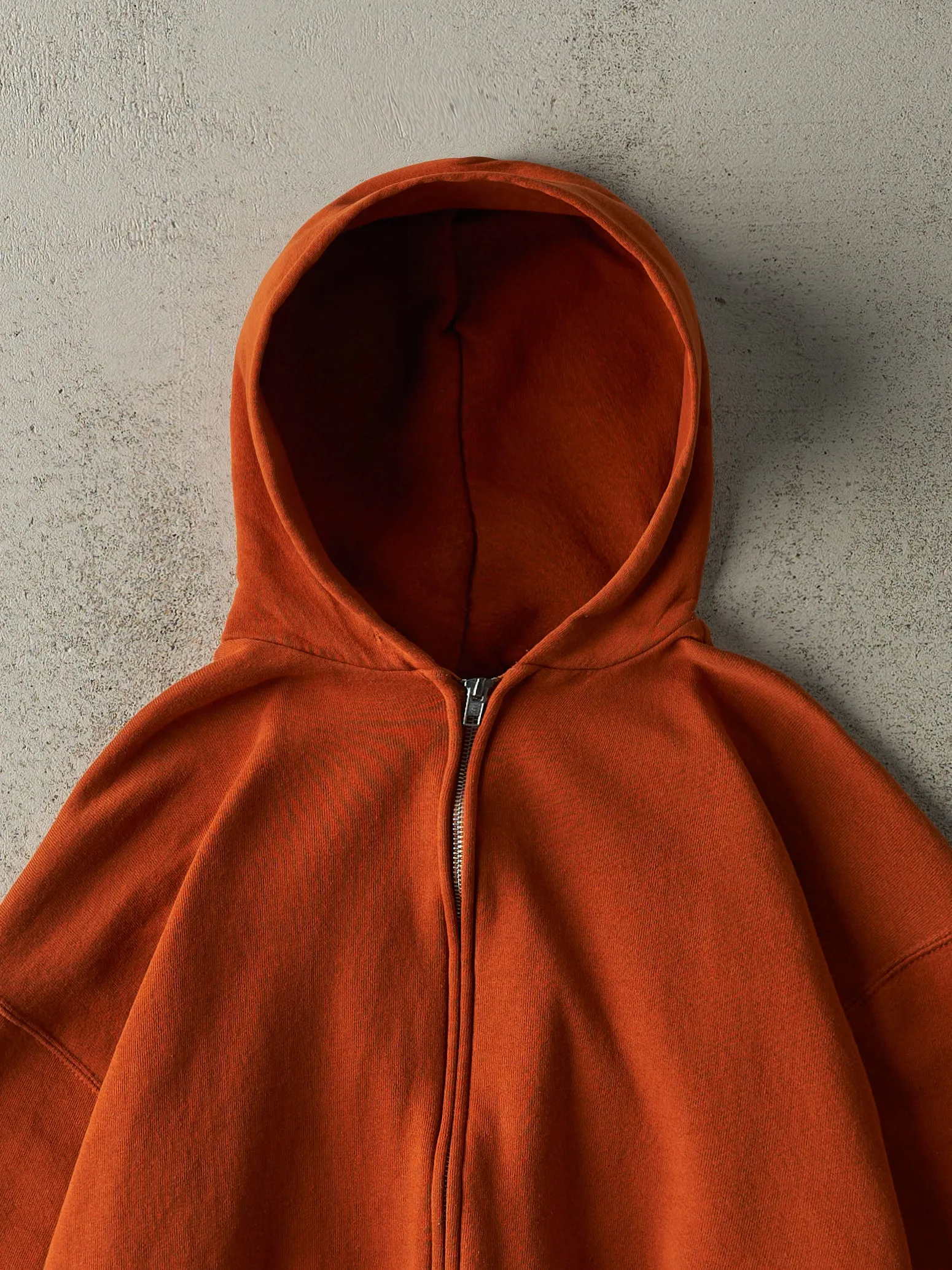 Vintage Y2K Orange Russell Athletic Zip Up Hoodie (L) sold by Rebalance Vintage product image thumbnail 2
