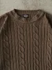 Vintage Y2K Brown Cable Knit Boxy Pullover (M/L) sold by Rebalance Vintage