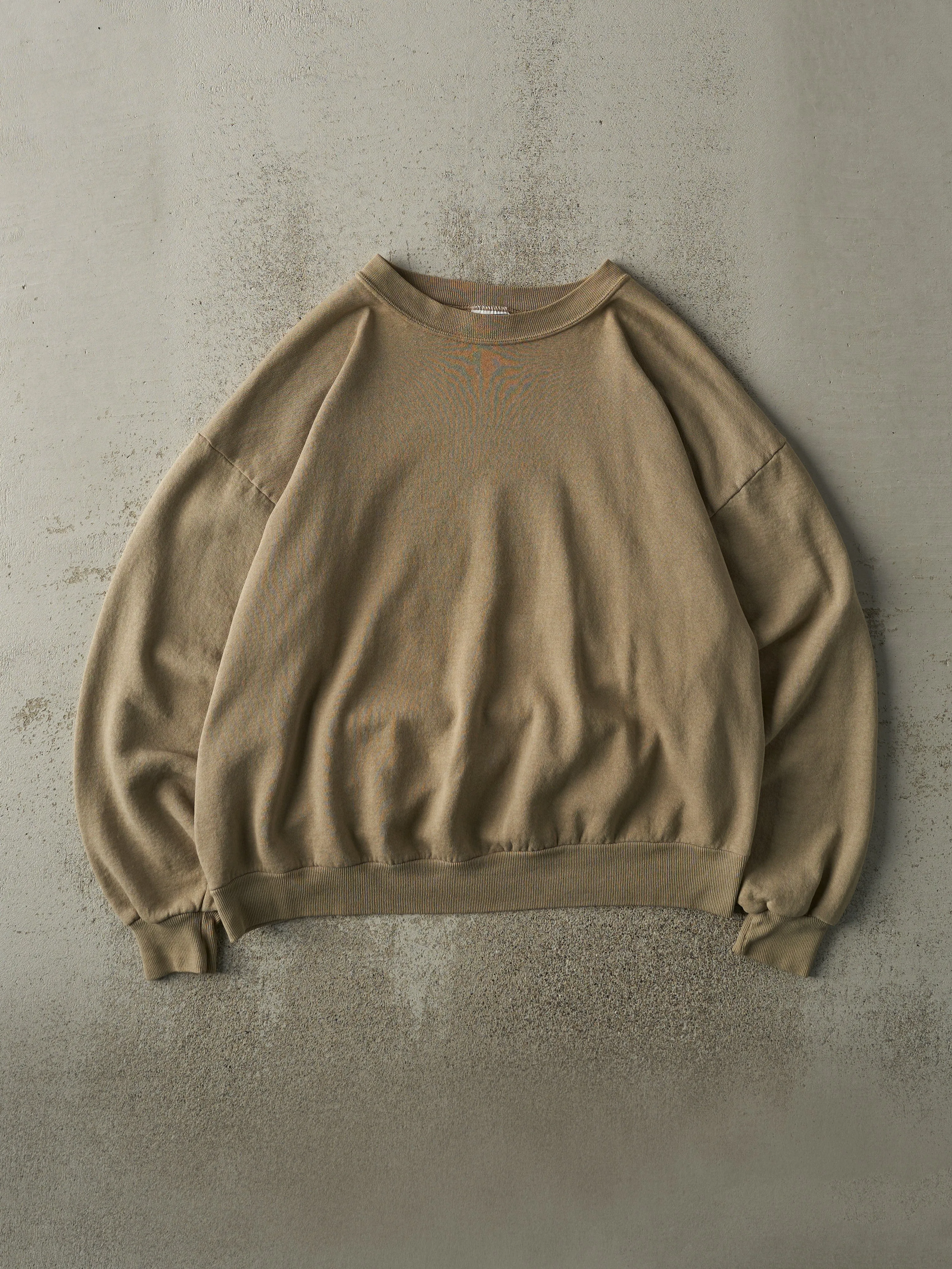 Vintage 90s Beige Blank Boxy Crewneck (XL) sold by Rebalance Vintage