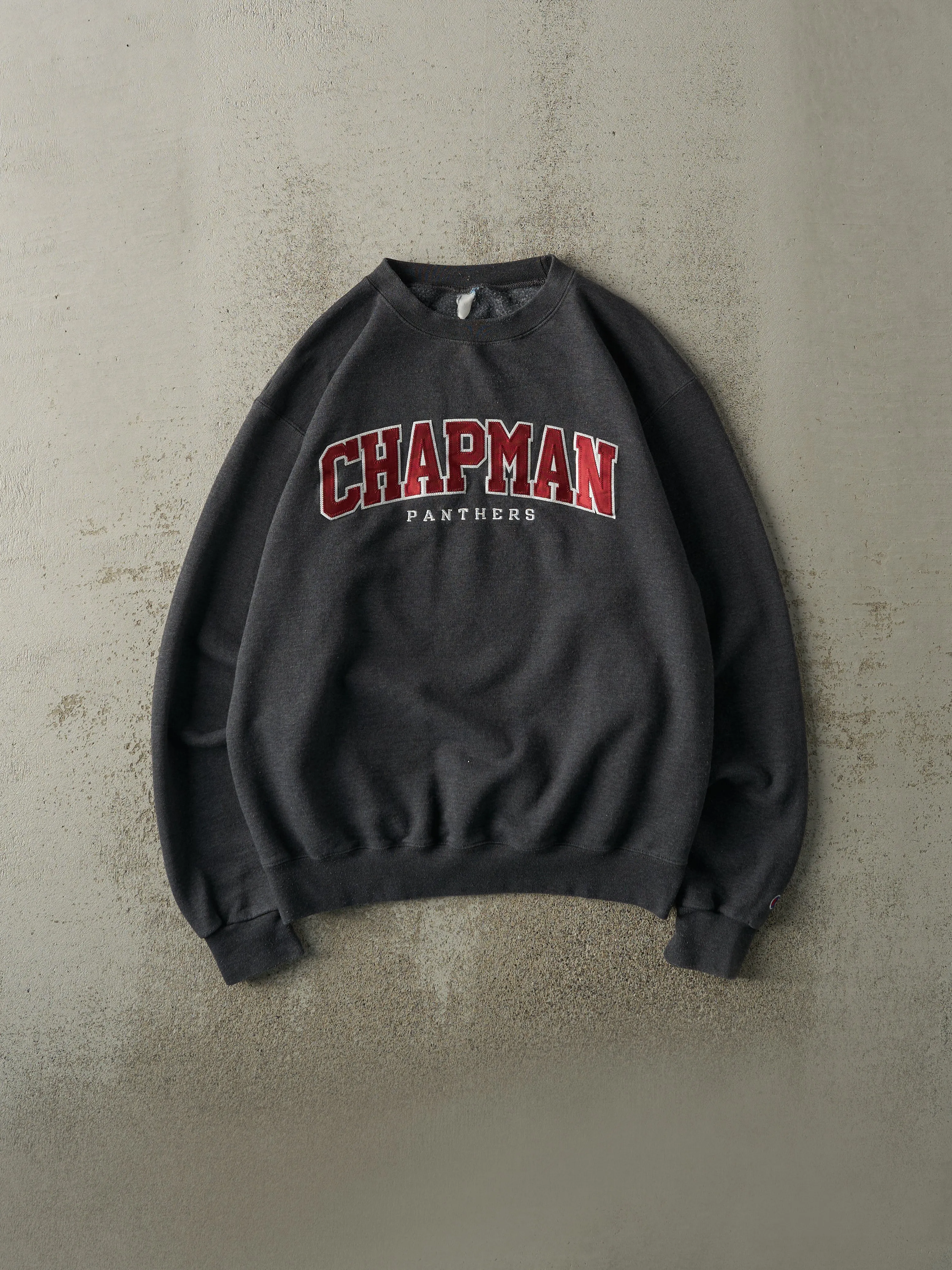 Vintage Y2K Charcoal Grey Chapman Panthers Embroidered Crewneck (M/L) sold by Rebalance Vintage