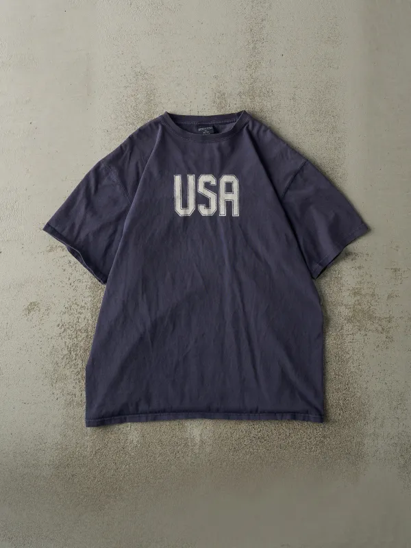 Vintage Y2K Navy Blue USA Tee (M/L) sold by Rebalance Vintage
