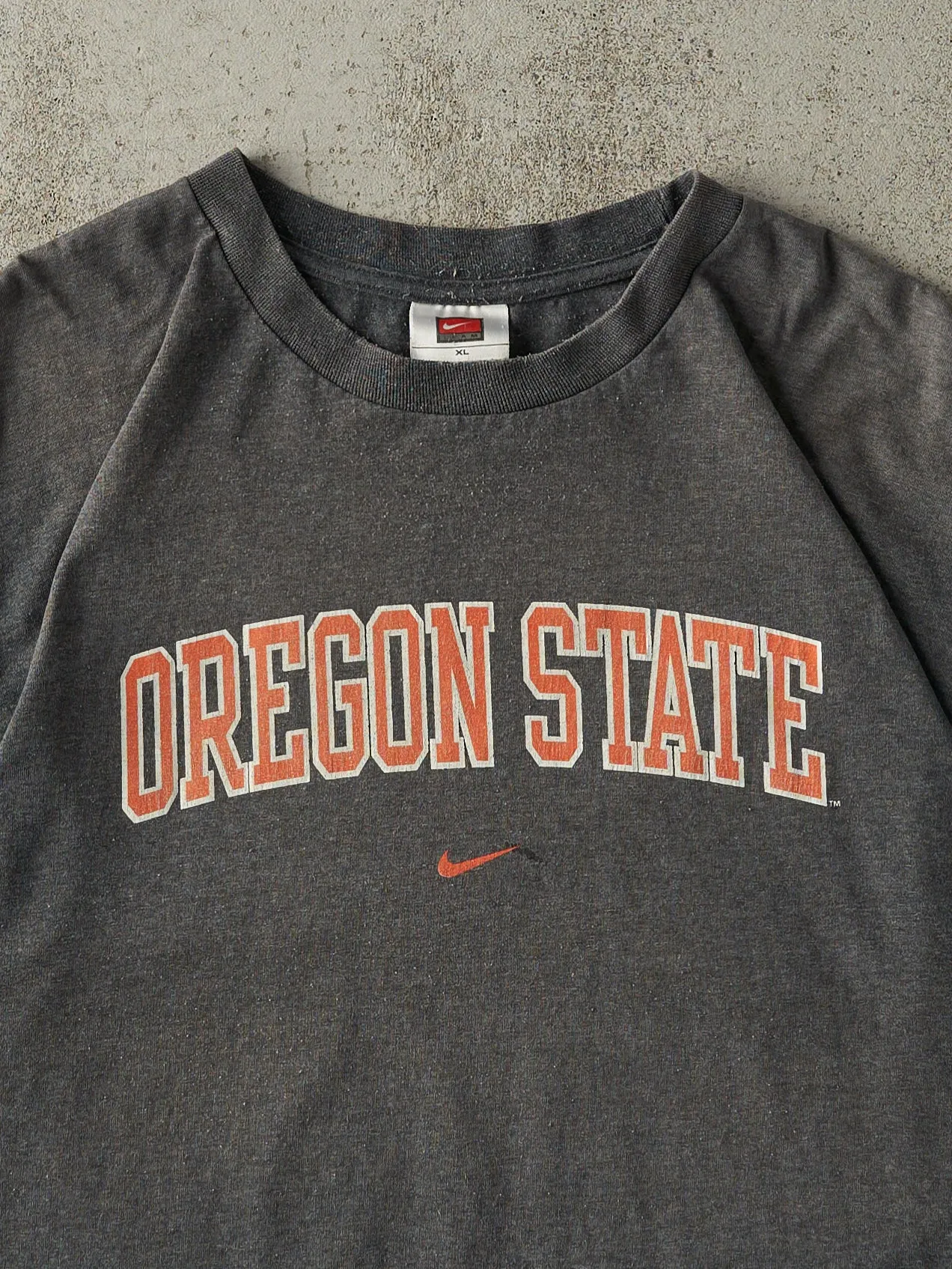 Vintage Y2K Charcoal Grey Oregon State Nike Tee (XL) sold by Rebalance Vintage product image thumbnail 2
