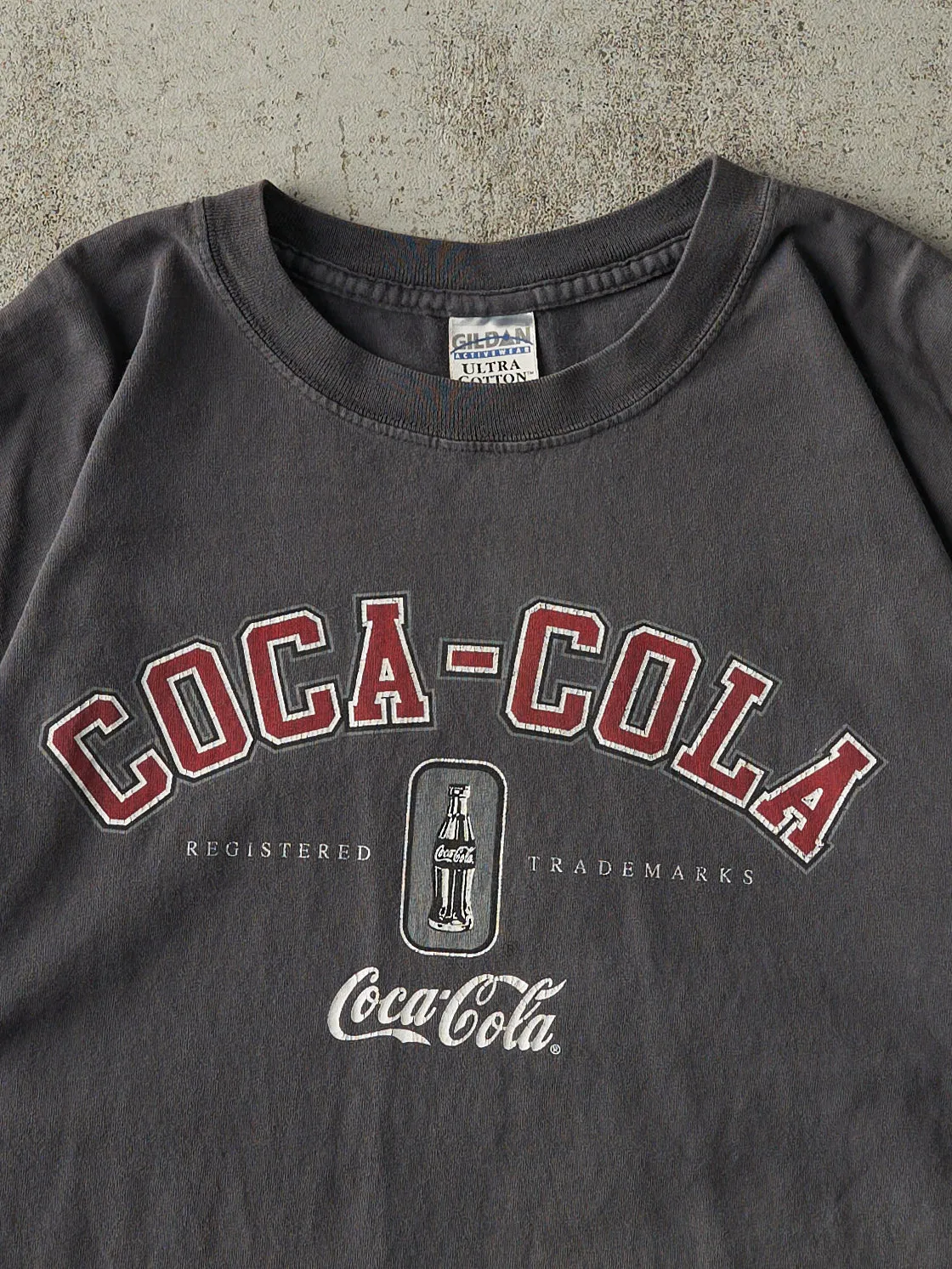 Vintage Y2K Charcoal Grey Coca-Cola Tee (L/XL) sold by Rebalance Vintage product image thumbnail 2