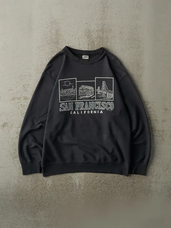 Vintage 90s Faded Black San Francisco California Crewneck (M) sold by Rebalance Vintage