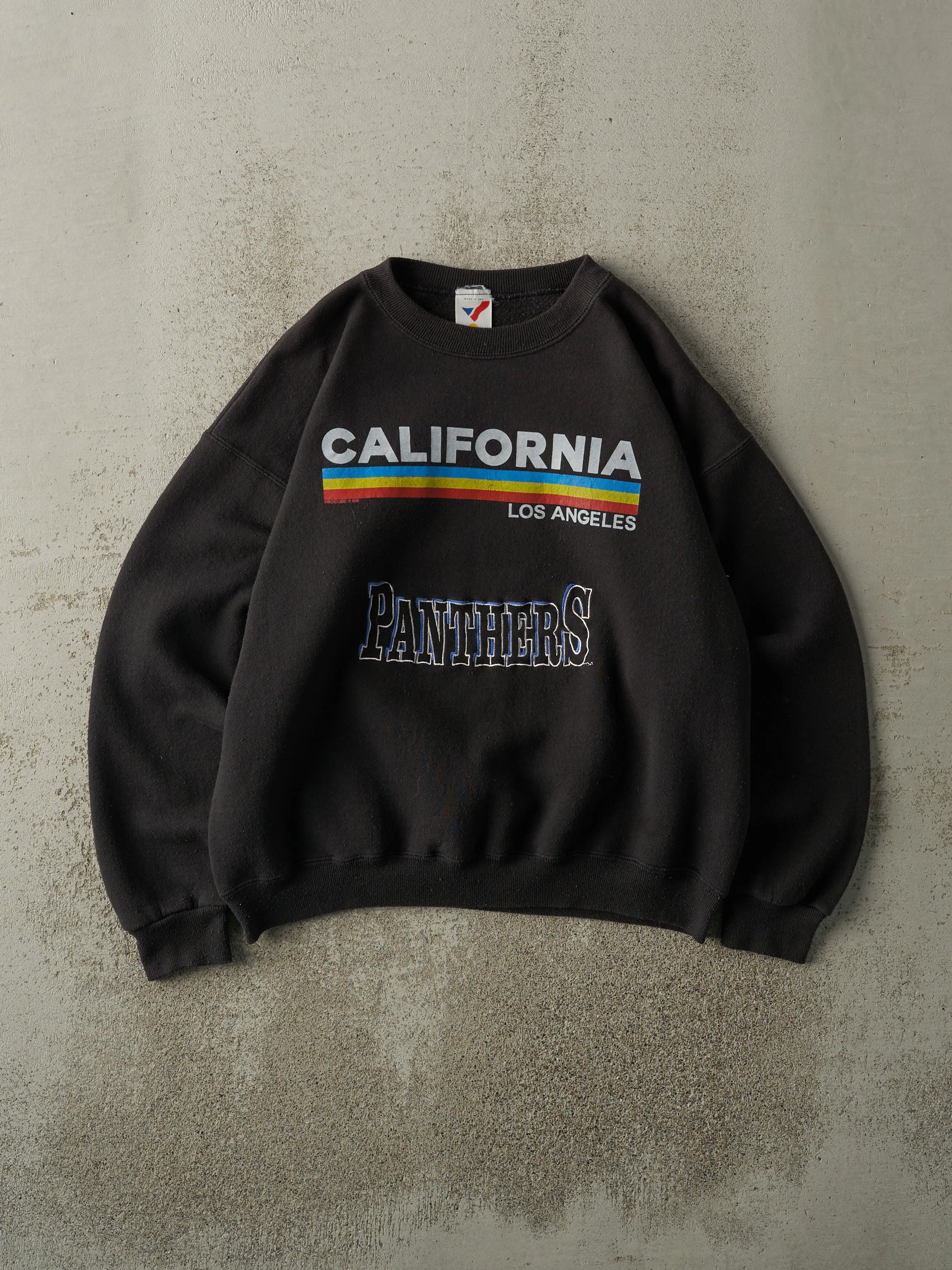 Vintage 90s Black California Panthers Embroidered Boxy Crewneck (M) sold by Rebalance Vintage