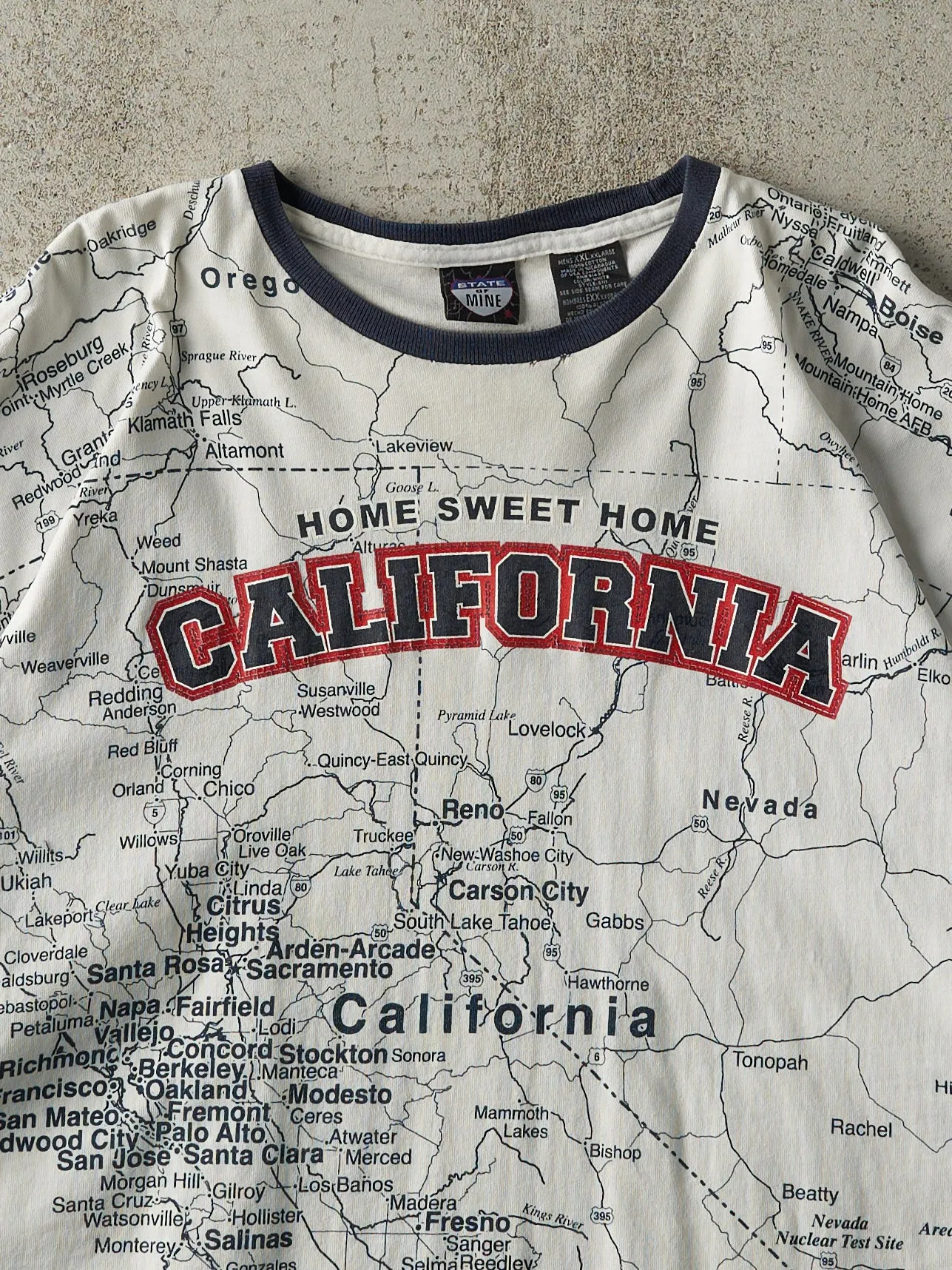 Vintage Y2K White California Map Tee (XXL) sold by Rebalance Vintage product image thumbnail 3