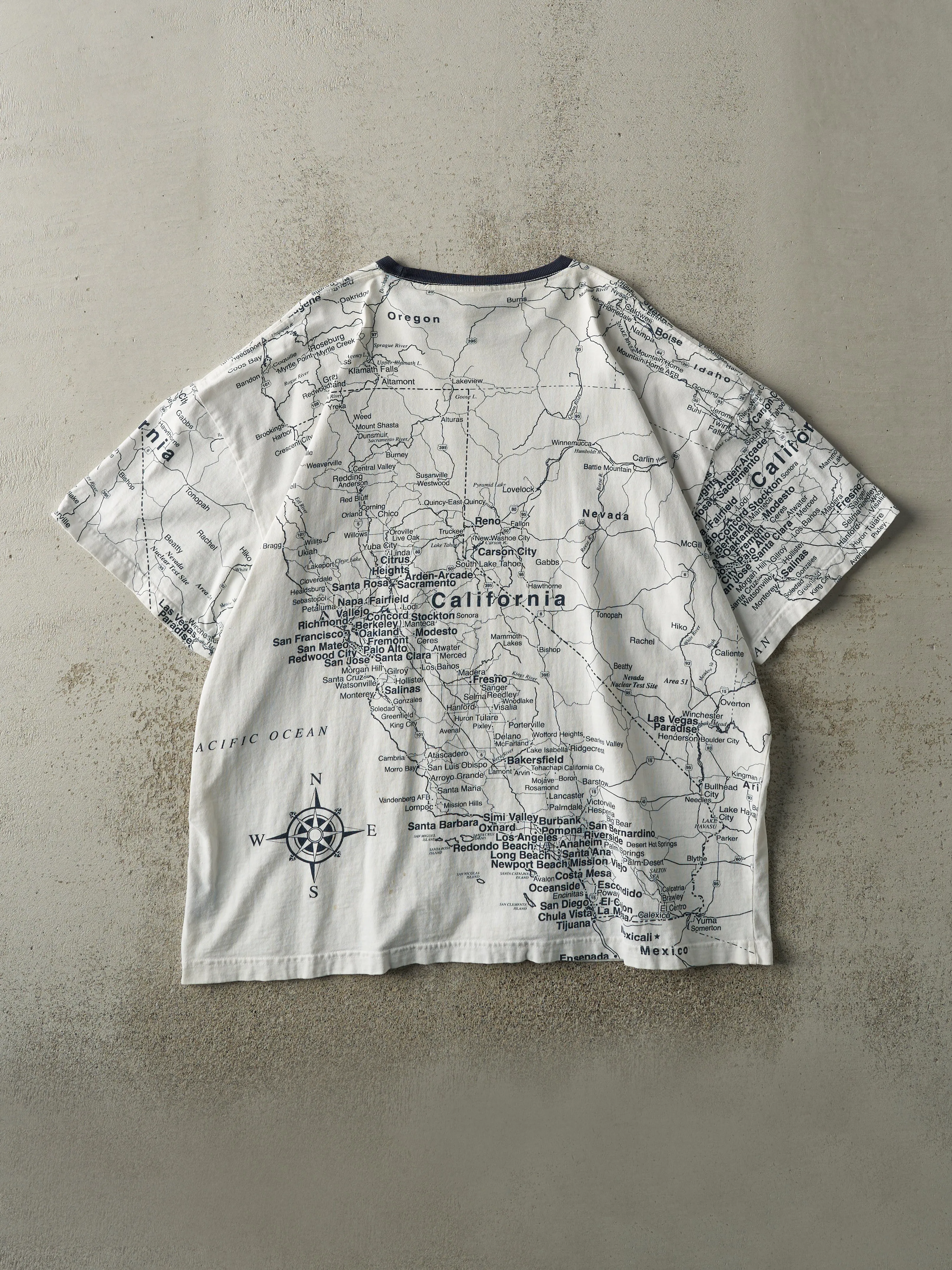 Vintage Y2K White California Map Tee (XXL) sold by Rebalance Vintage product image thumbnail 2