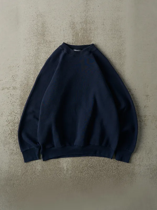 Vintage 90s Navy Blue Blank Crewneck (S/M) sold by Rebalance Vintage