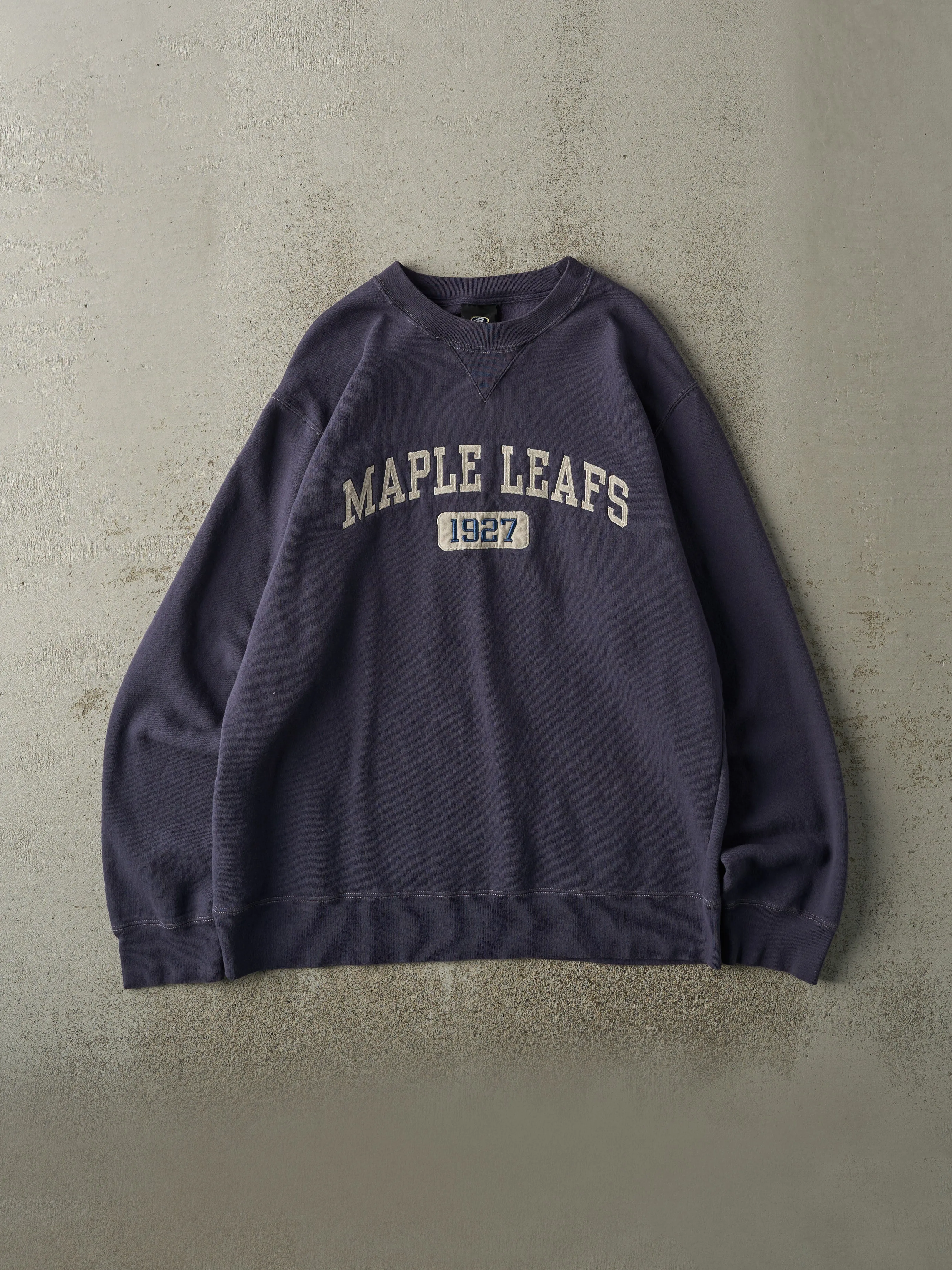 Vintage 90s Navy Blue Toronto Maple Leafs Embroidered Crewneck (XL) sold by Rebalance Vintage