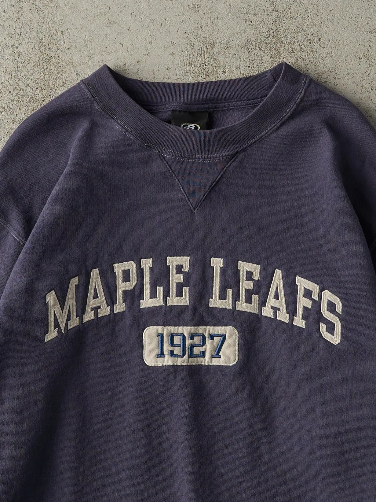 Vintage 90s Navy Blue Toronto Maple Leafs Embroidered Crewneck (XL) sold by Rebalance Vintage product image thumbnail 2