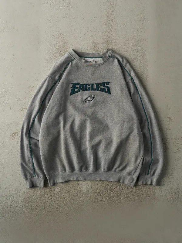 Vintage Y2K Grey Embroidered Philadelphia Eagles Crewneck (XL) sold by Rebalance Vintage