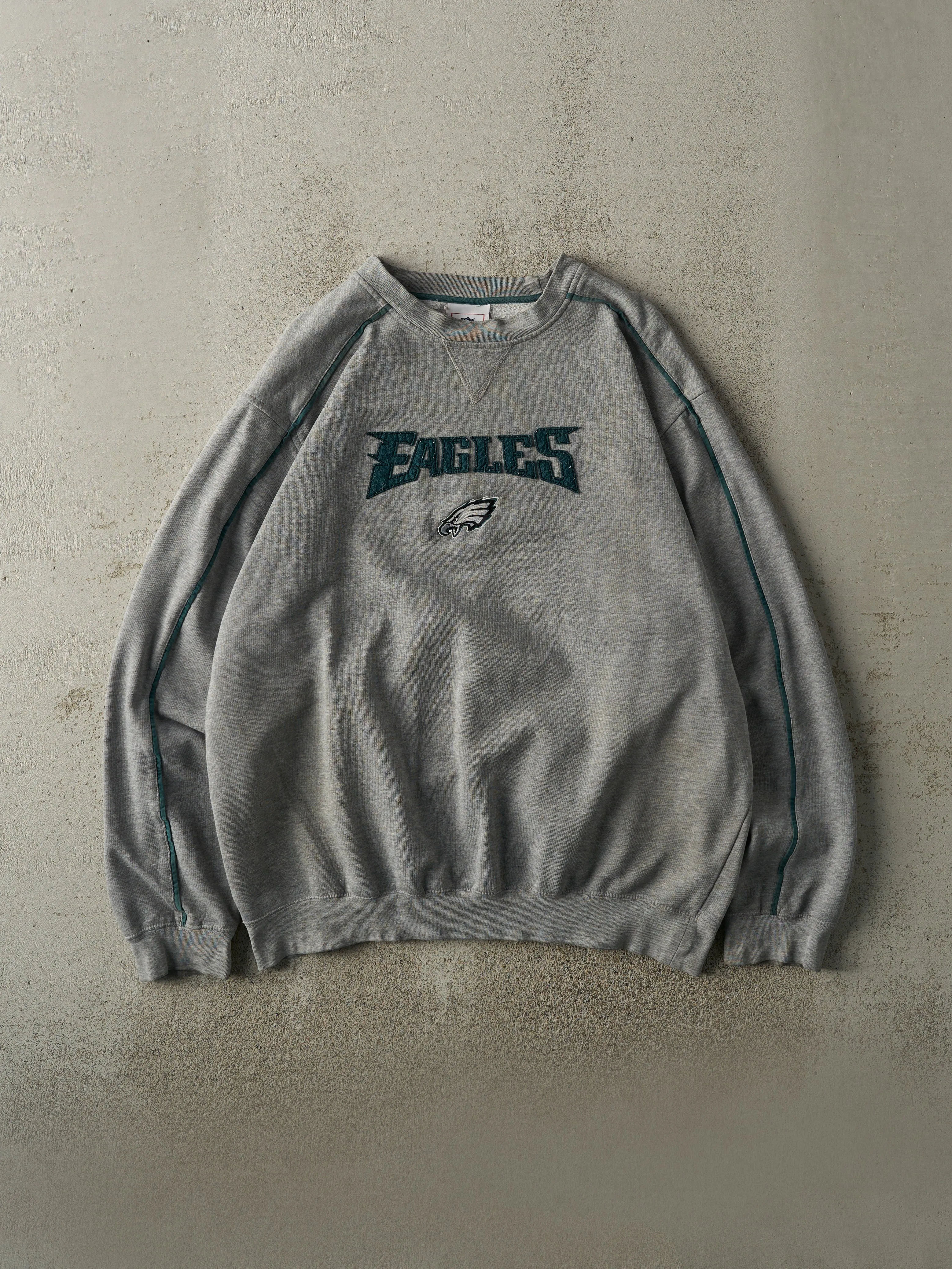 Vintage Y2K Grey Embroidered Philadelphia Eagles Crewneck (XL) sold by Rebalance Vintage