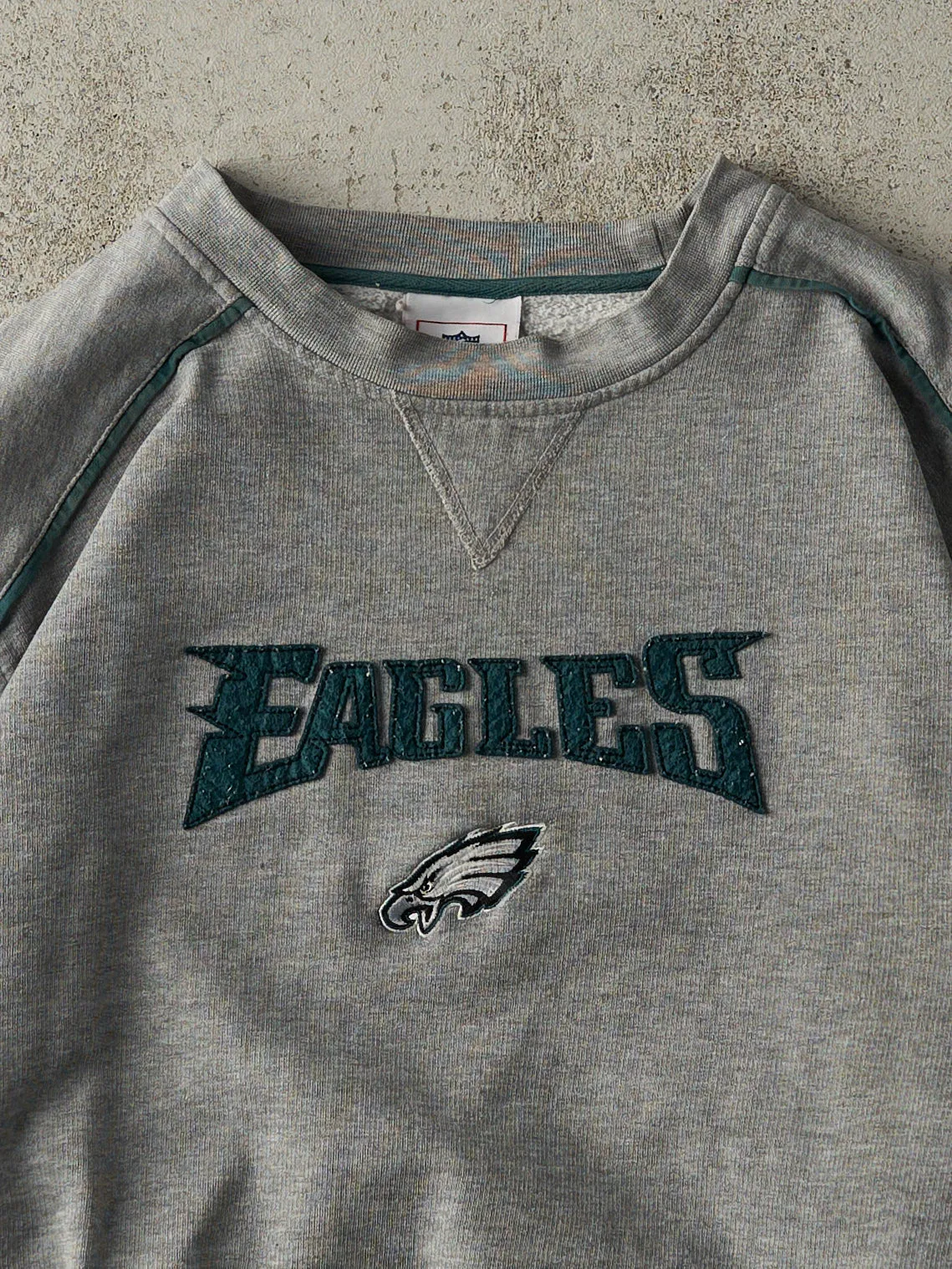 Vintage Y2K Grey Embroidered Philadelphia Eagles Crewneck (XL) sold by Rebalance Vintage product image thumbnail 2