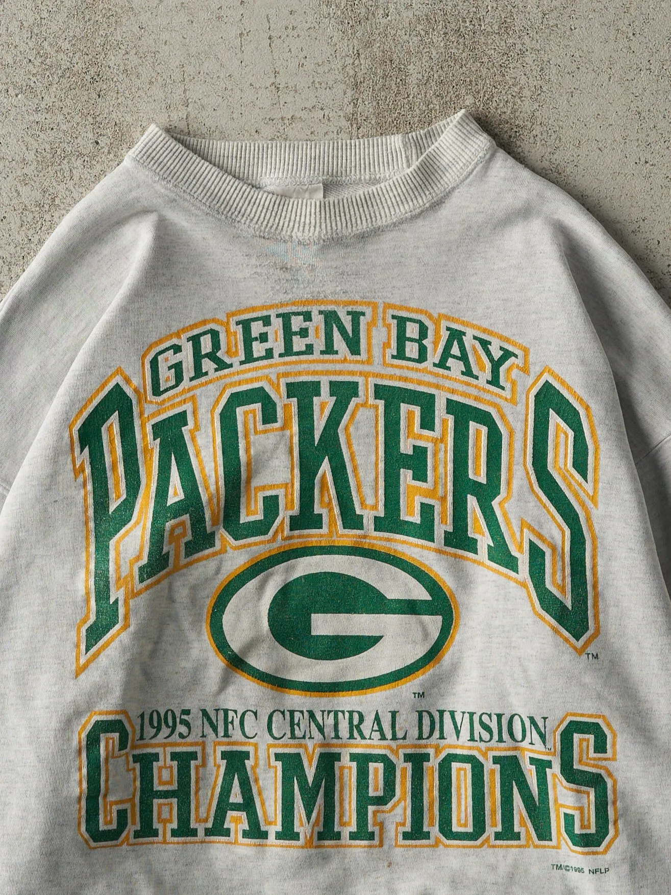 Vintage 95' Heather Grey Green Bay Packers NFC Champions Crewneck (L) sold by Rebalance Vintage product image thumbnail 2