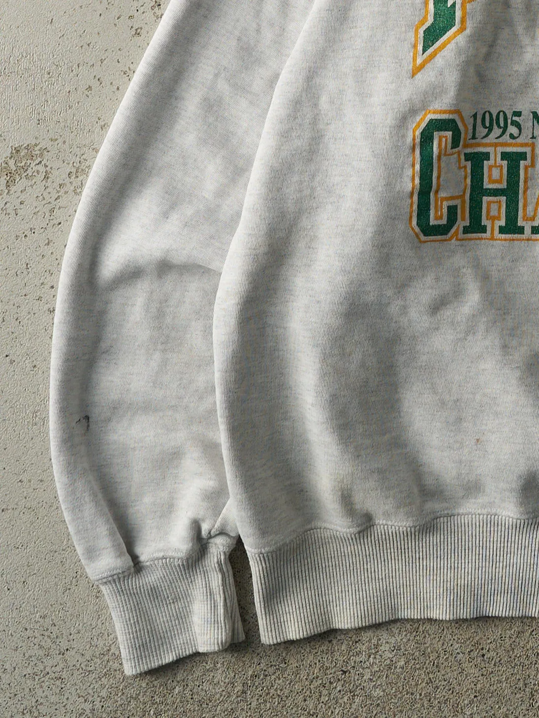 Vintage 95' Heather Grey Green Bay Packers NFC Champions Crewneck (L) sold by Rebalance Vintage product image thumbnail 3