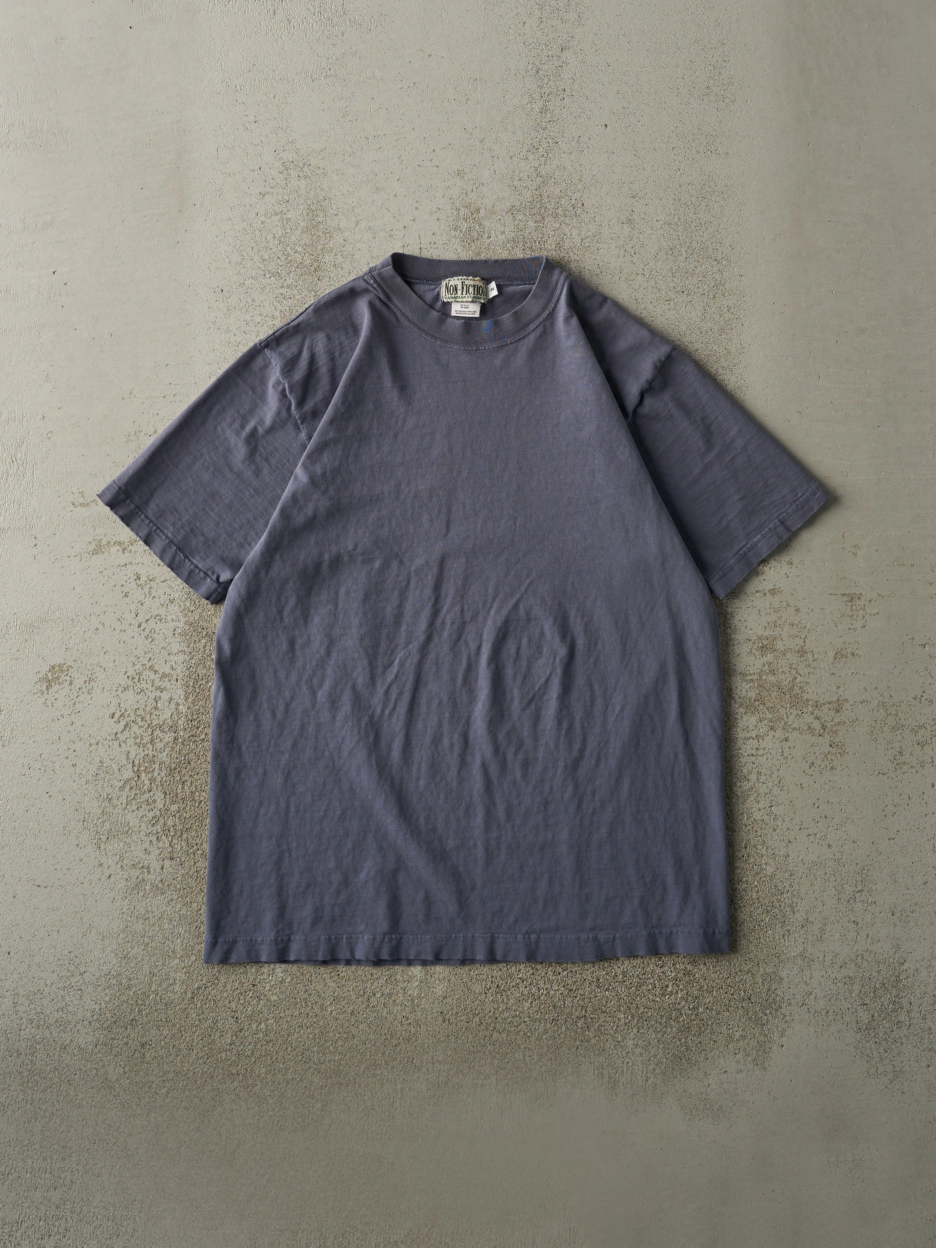 Vintage 90s Slate Blue Blank Tee (M/L) sold by Rebalance Vintage