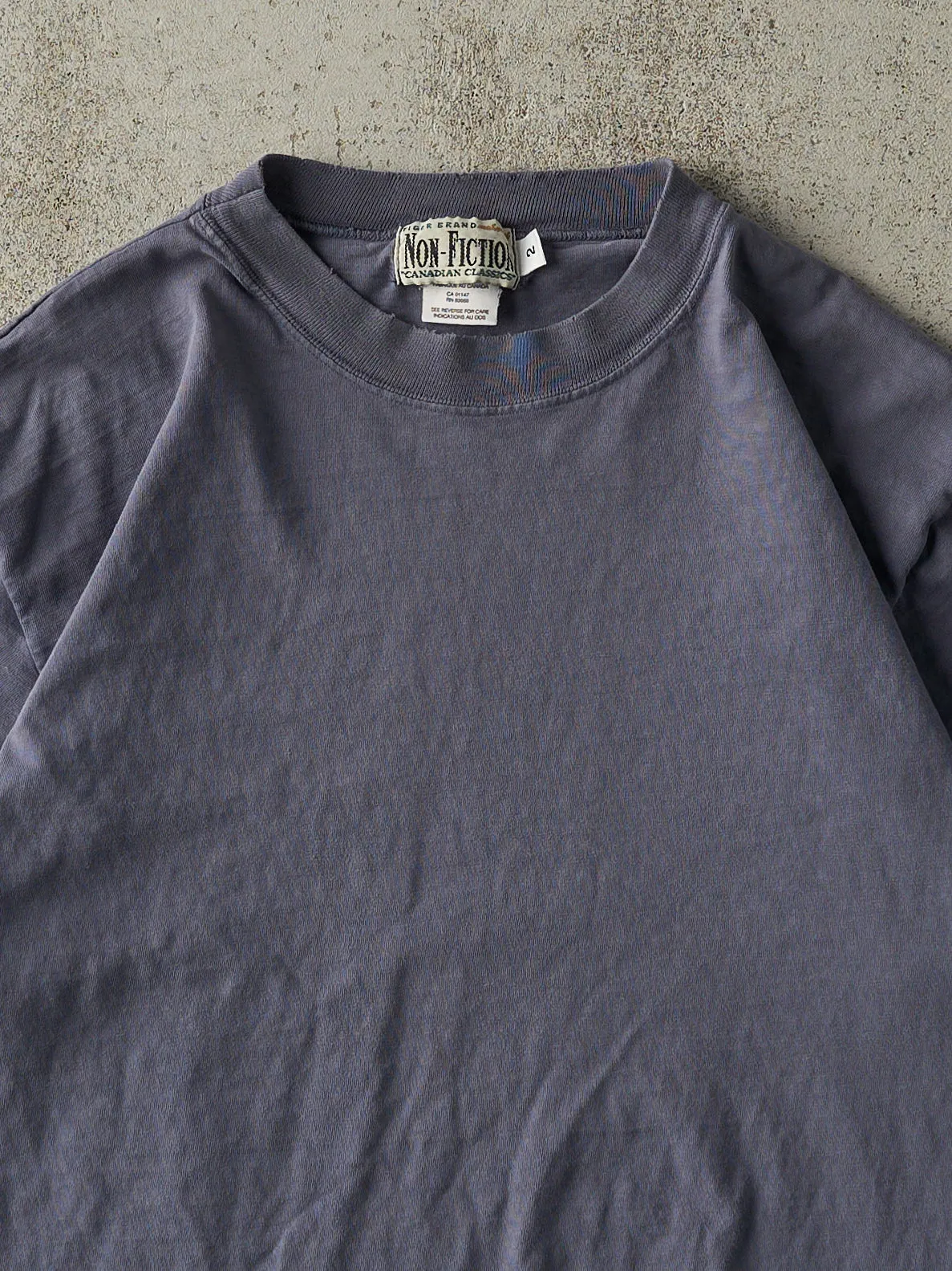 Vintage 90s Slate Blue Blank Tee (M/L) sold by Rebalance Vintage product image thumbnail 2