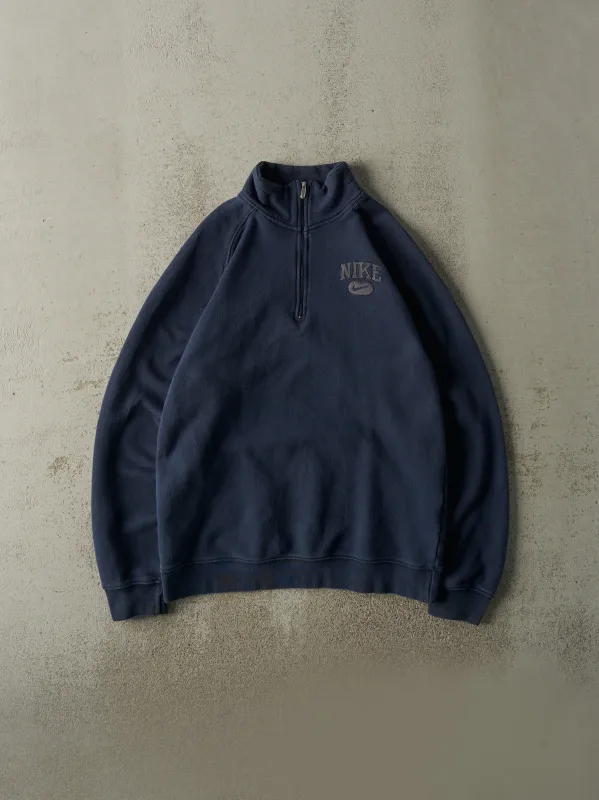 Vintage Y2K Navy Blue Nike Embroidered Quarter Zip (M/L) sold by Rebalance Vintage