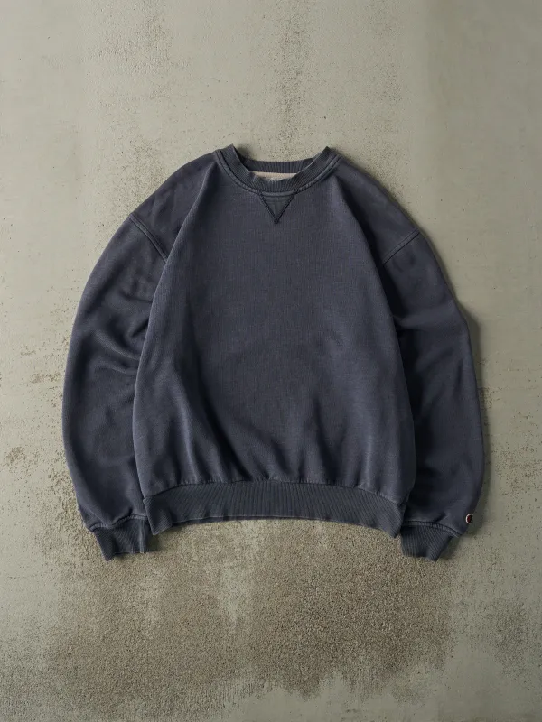 Vintage Y2K Washed Navy Champion Blank Boxy Crewneck (L/XL) sold by Rebalance Vintage