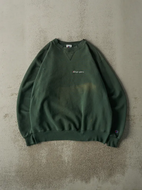 Vintage 90s Sun Faded Green Champion Crewneck (L/XL) sold by Rebalance Vintage