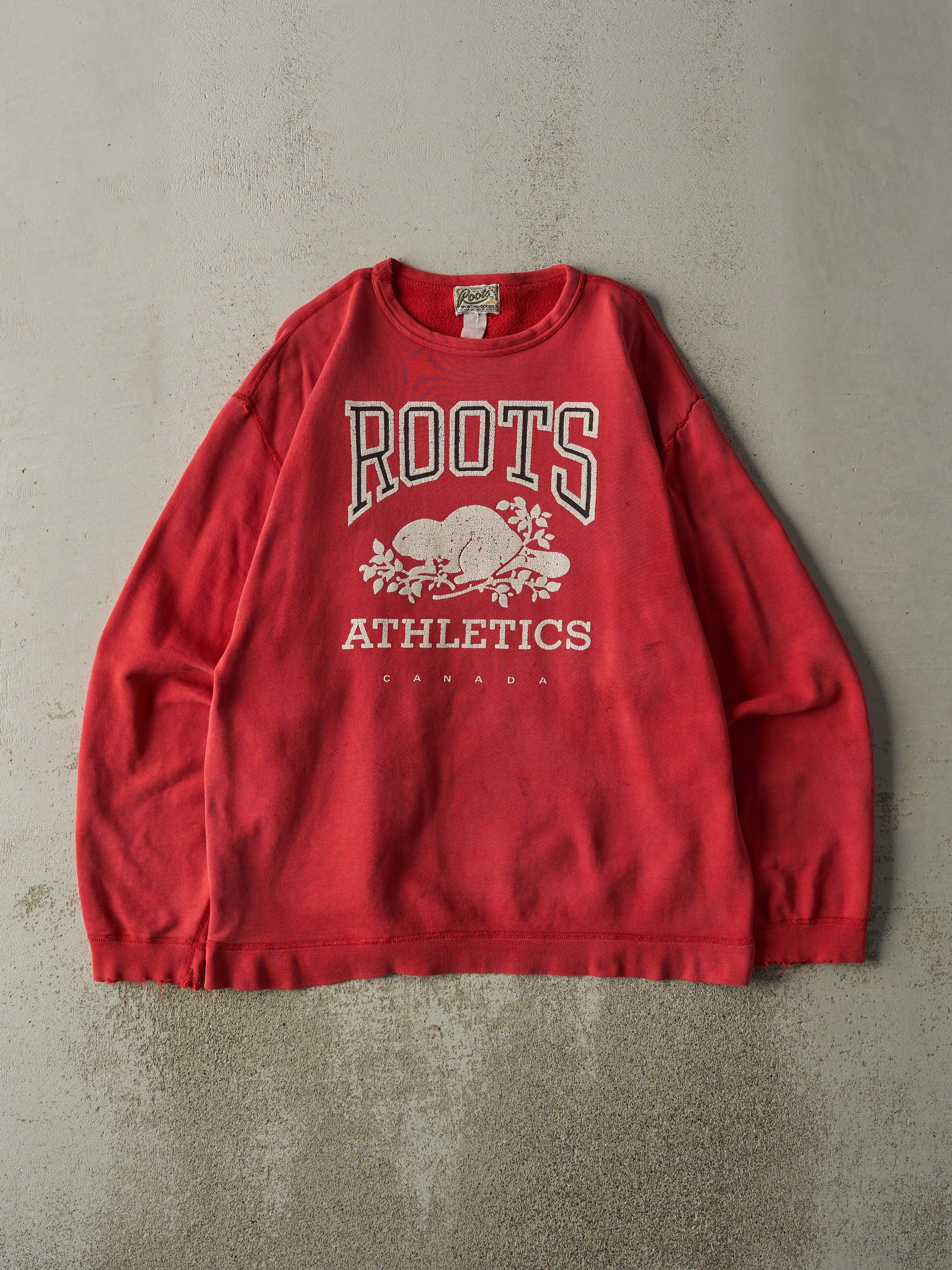 Vintage 90s Red Roots Athletics Crewneck (L/XL) sold by Rebalance Vintage