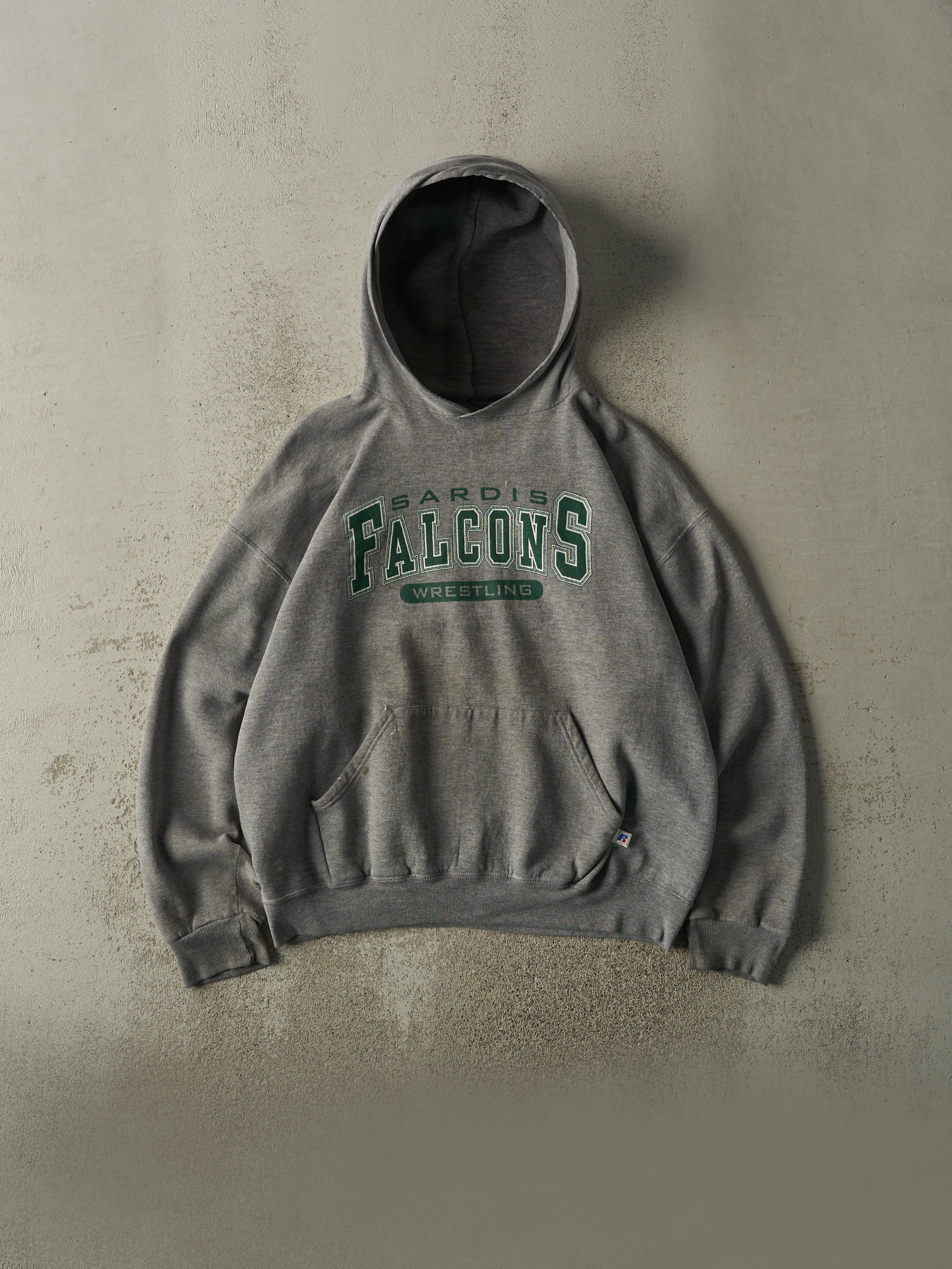 Vintage Y2K Grey Sardis Falcons Wrestling Russell Athletic Hoodie (L) sold by Rebalance Vintage