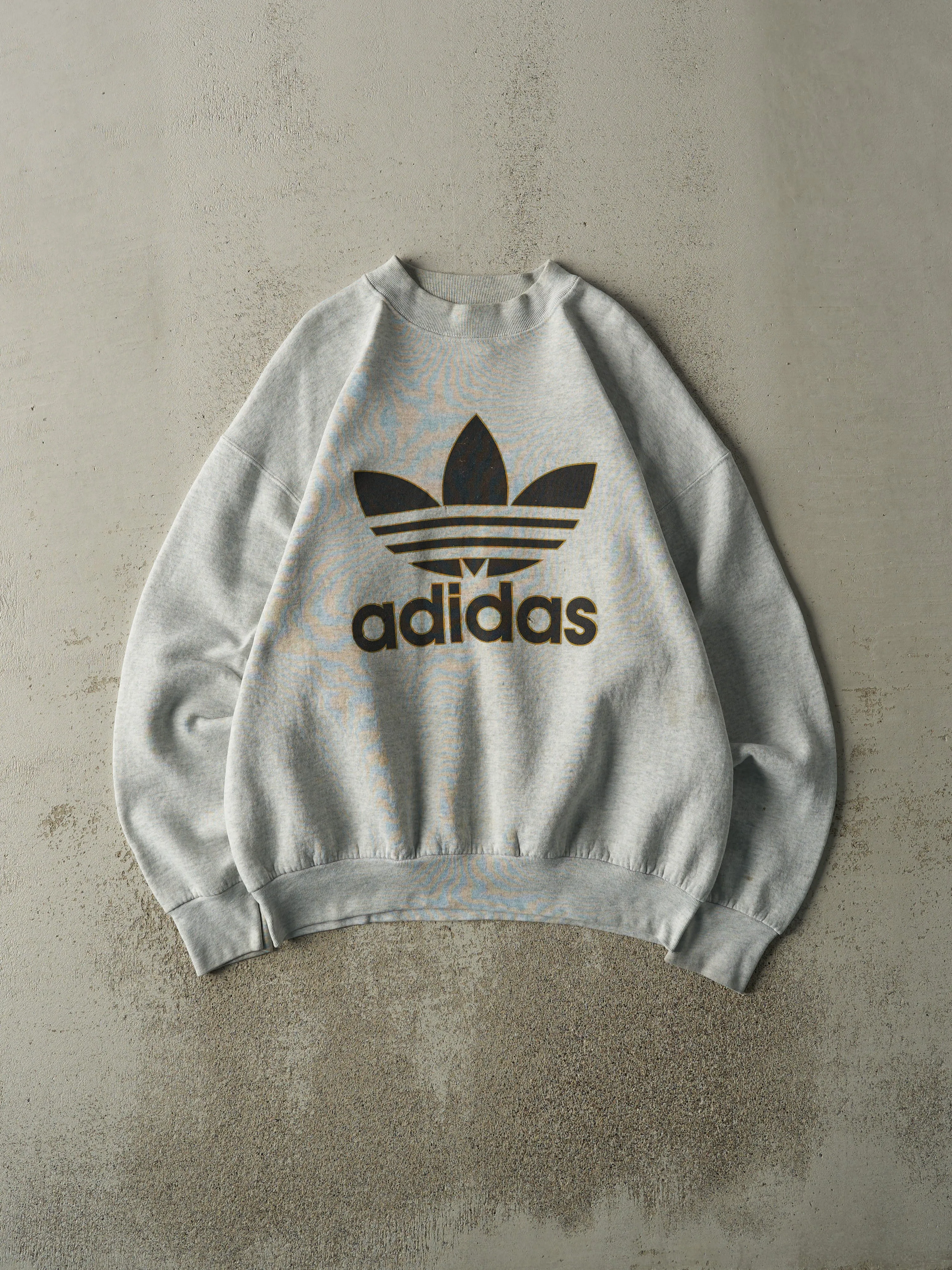 Vintage 90s Heather Grey Adidas Crewneck (L/XL) sold by Rebalance Vintage