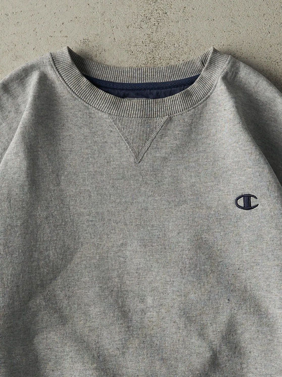 Vintage Y2K Grey Champion Embroidered Boxy Crewneck (XL/XXL) sold by Rebalance Vintage product image thumbnail 2