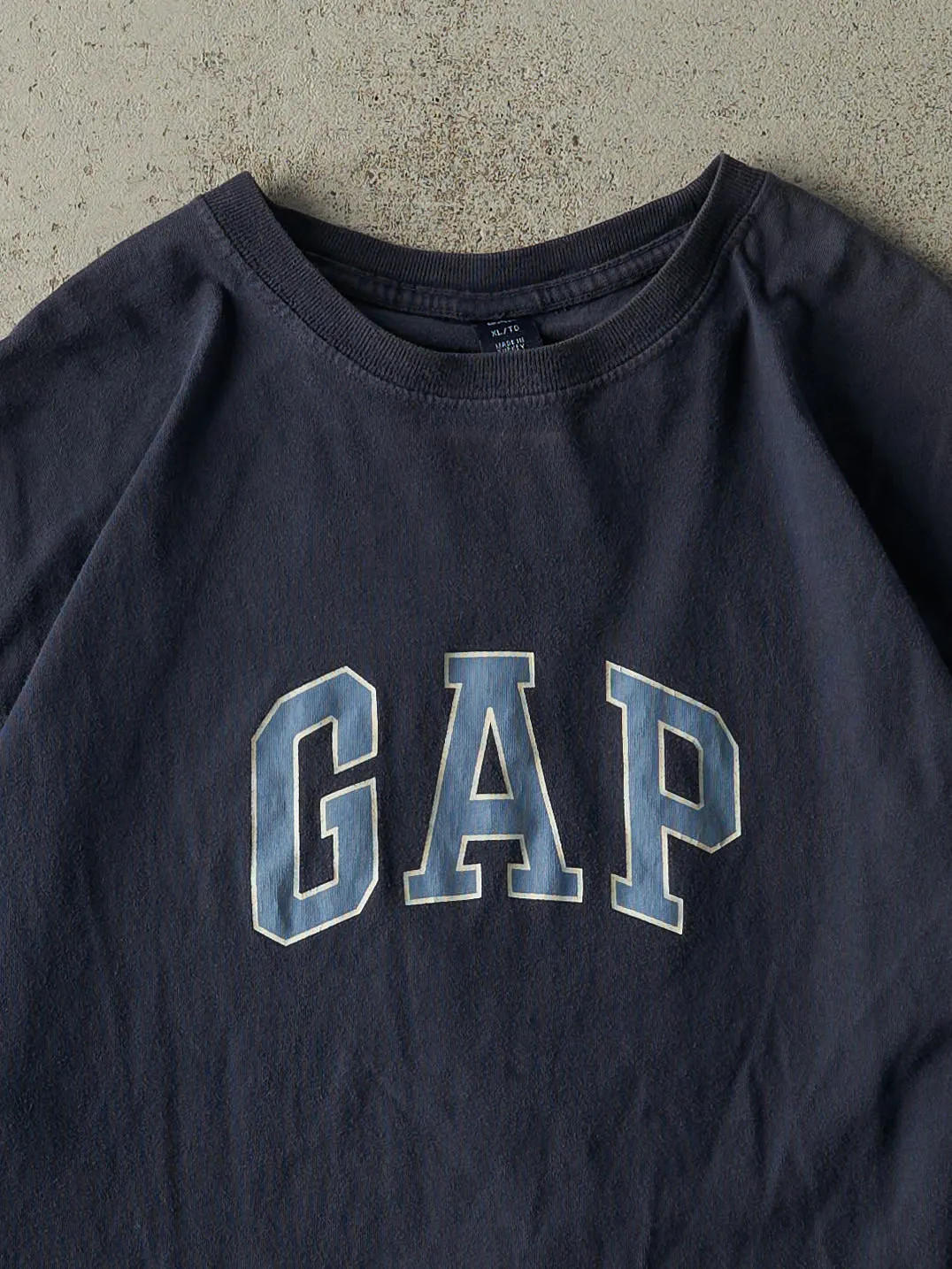 Vintage Y2K Navy Blue Gap Logo Tee (L/XL) sold by Rebalance Vintage product image thumbnail 2