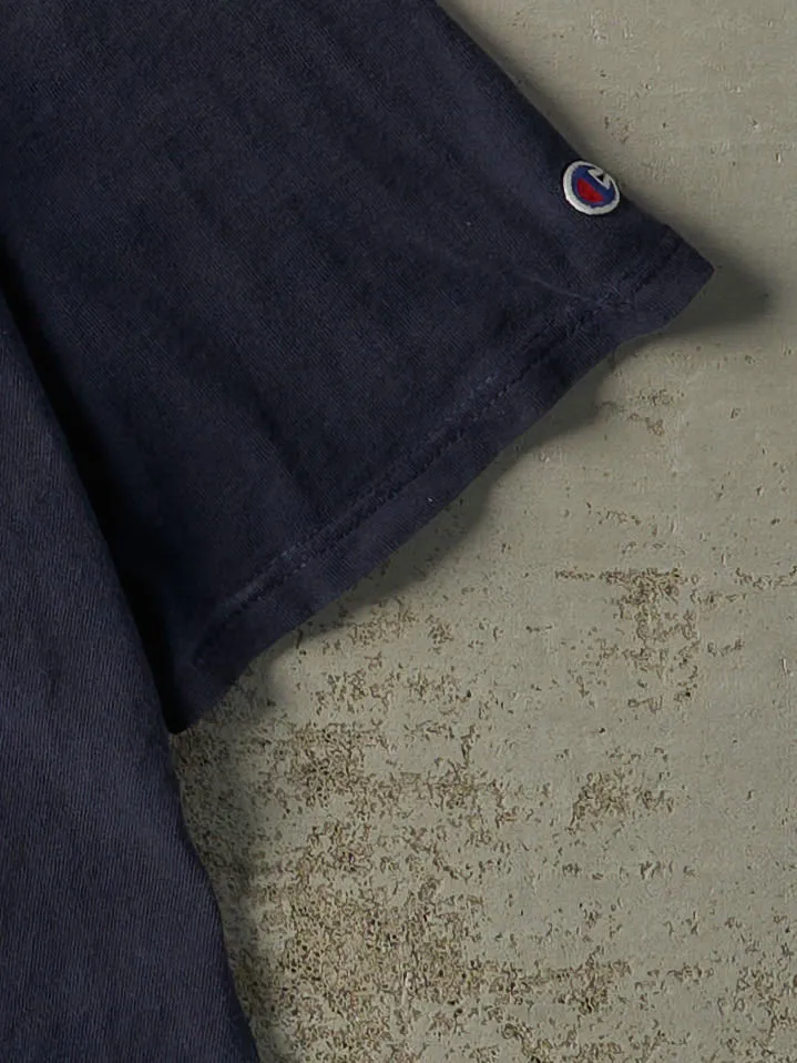 Vintage 90s Navy Blue Champion Logo Tee (XL) sold by Rebalance Vintage product image thumbnail 3
