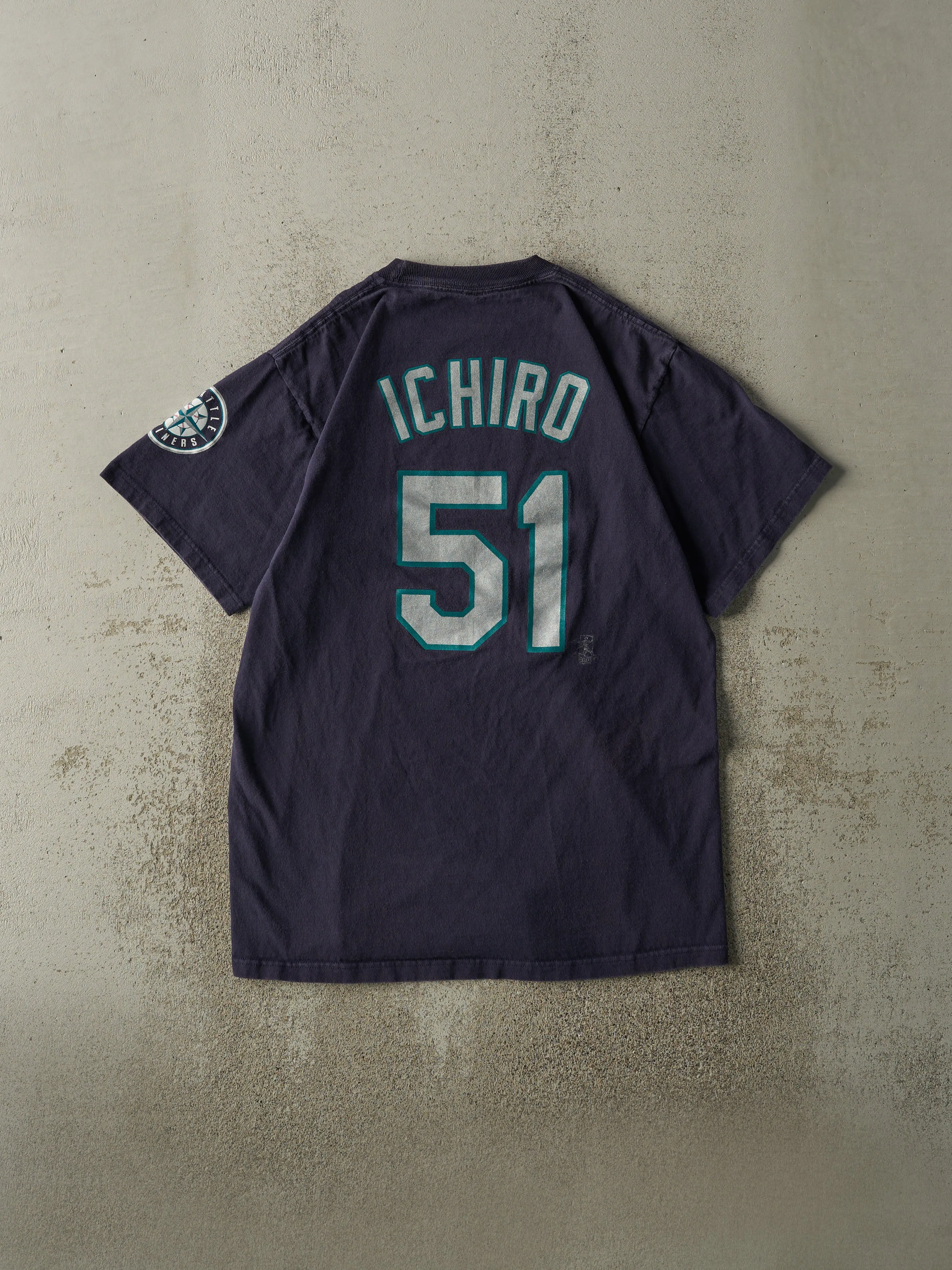 Vintage Y2K Navy Blue Seattle Mariners #51 Ichiro Player Tee (M/L) sold by Rebalance Vintage product image thumbnail 2