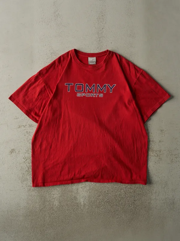 Vintage Y2K Red Tommy Sports Bootleg Tee (XXL) sold by Rebalance Vintage