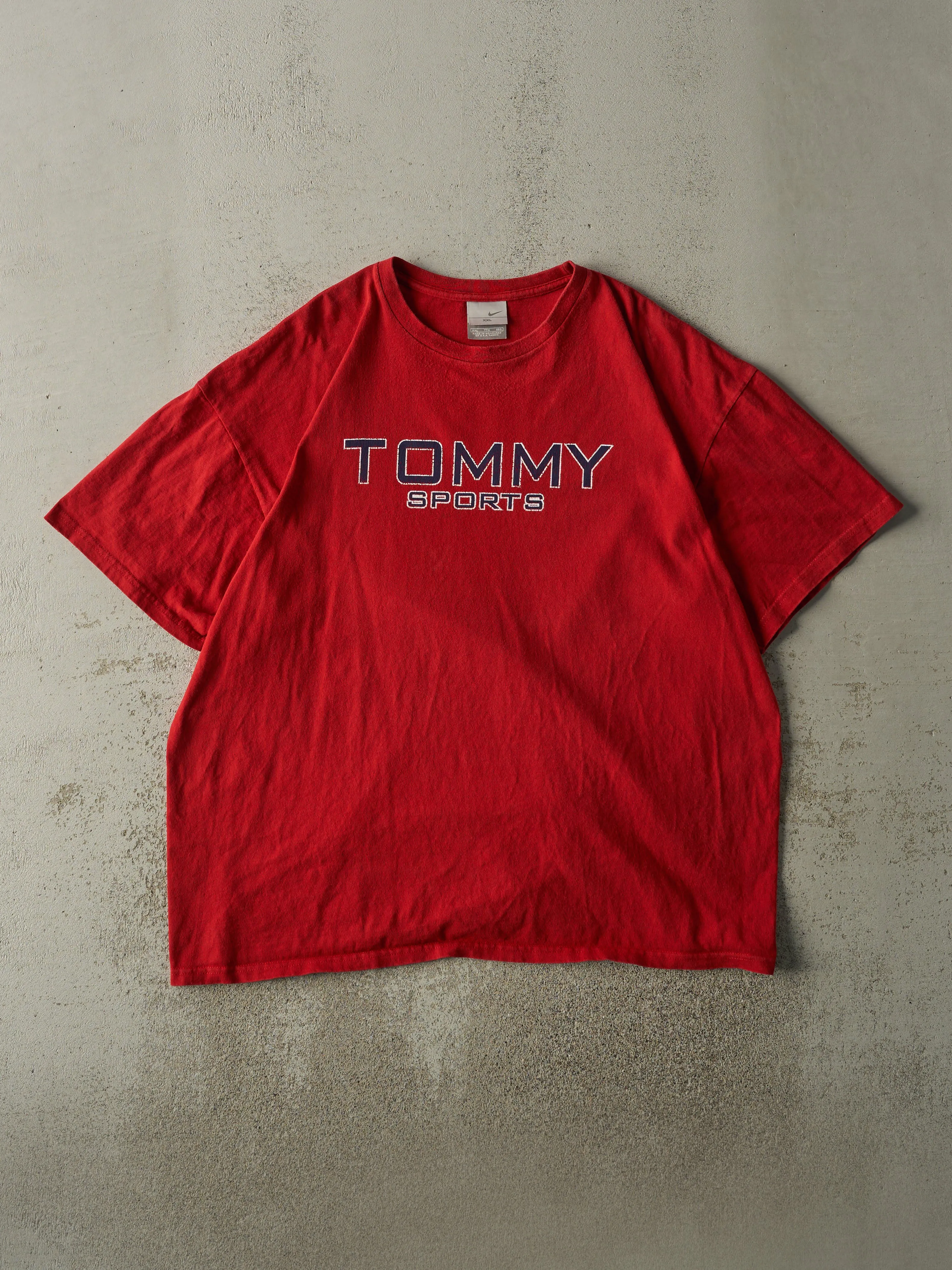 Vintage Y2K Red Tommy Sports Bootleg Tee (XXL) sold by Rebalance Vintage