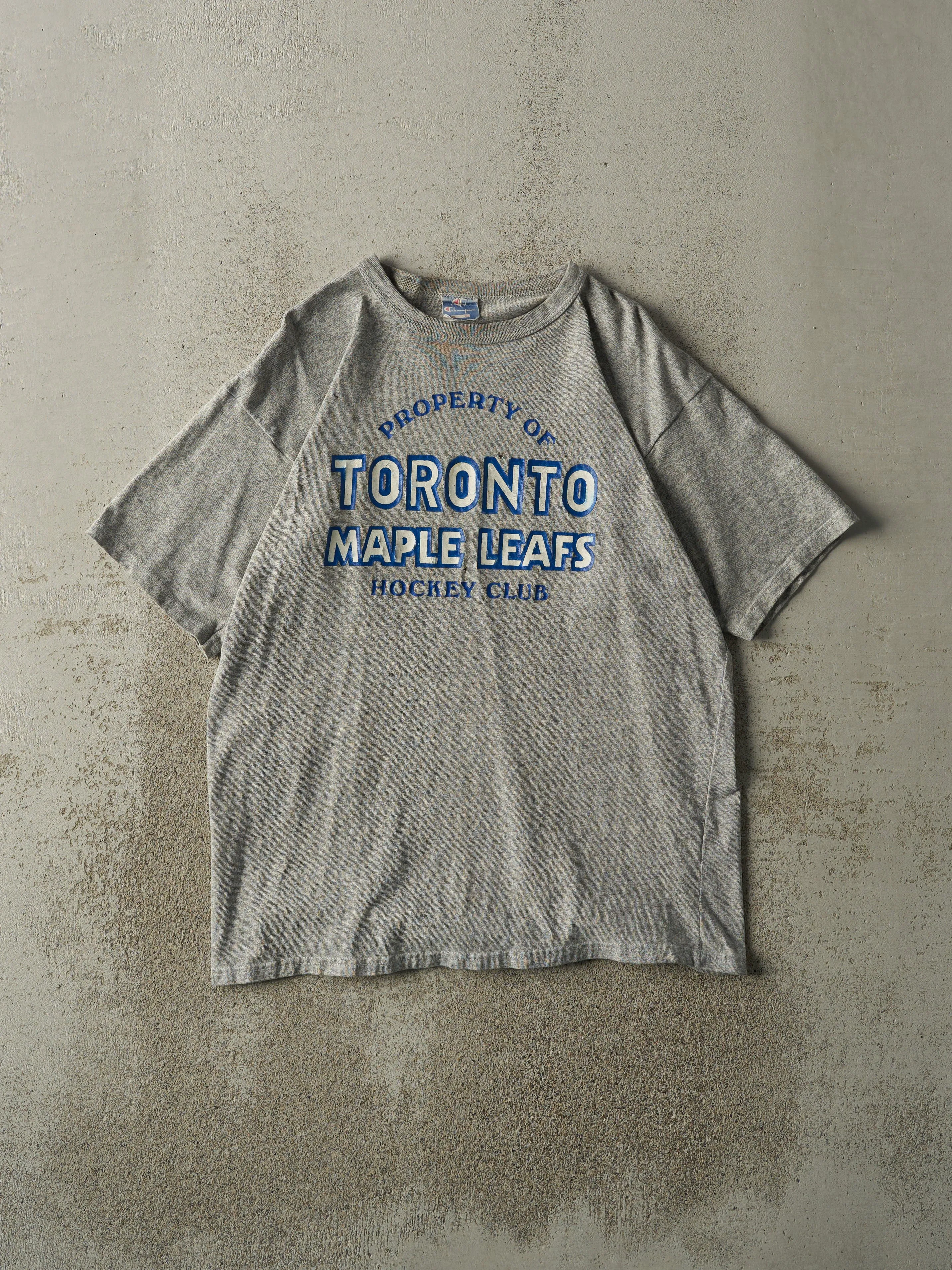 Vintage 90s Heather Grey Toronto Maple Leafs Tee (M) sold by Rebalance Vintage