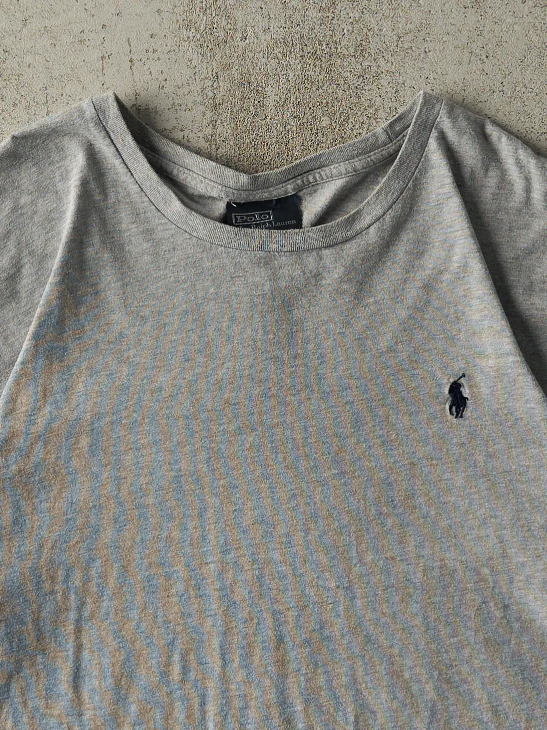 Vintage 90s Grey Polo by Ralph Lauren Tee (L/XL) sold by Rebalance Vintage product image thumbnail 2