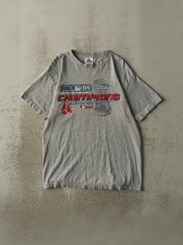 Vintage 04' Grey Boston Red Sox World Series Champions Tee (L) sold by Rebalance Vintage