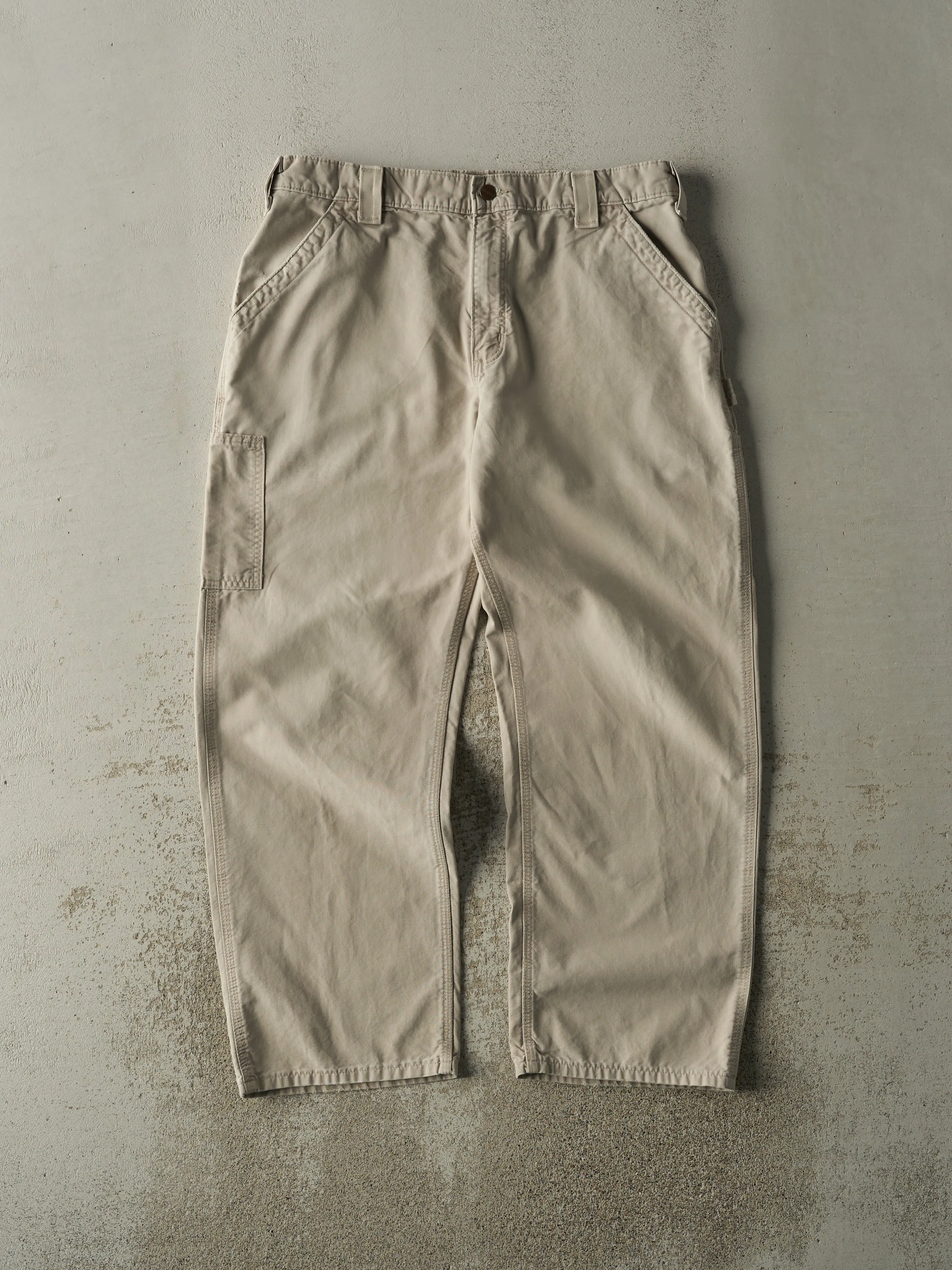 Vintage Y2K Beige Carhartt Carpenter Pants (35.5x28) sold by Rebalance Vintage