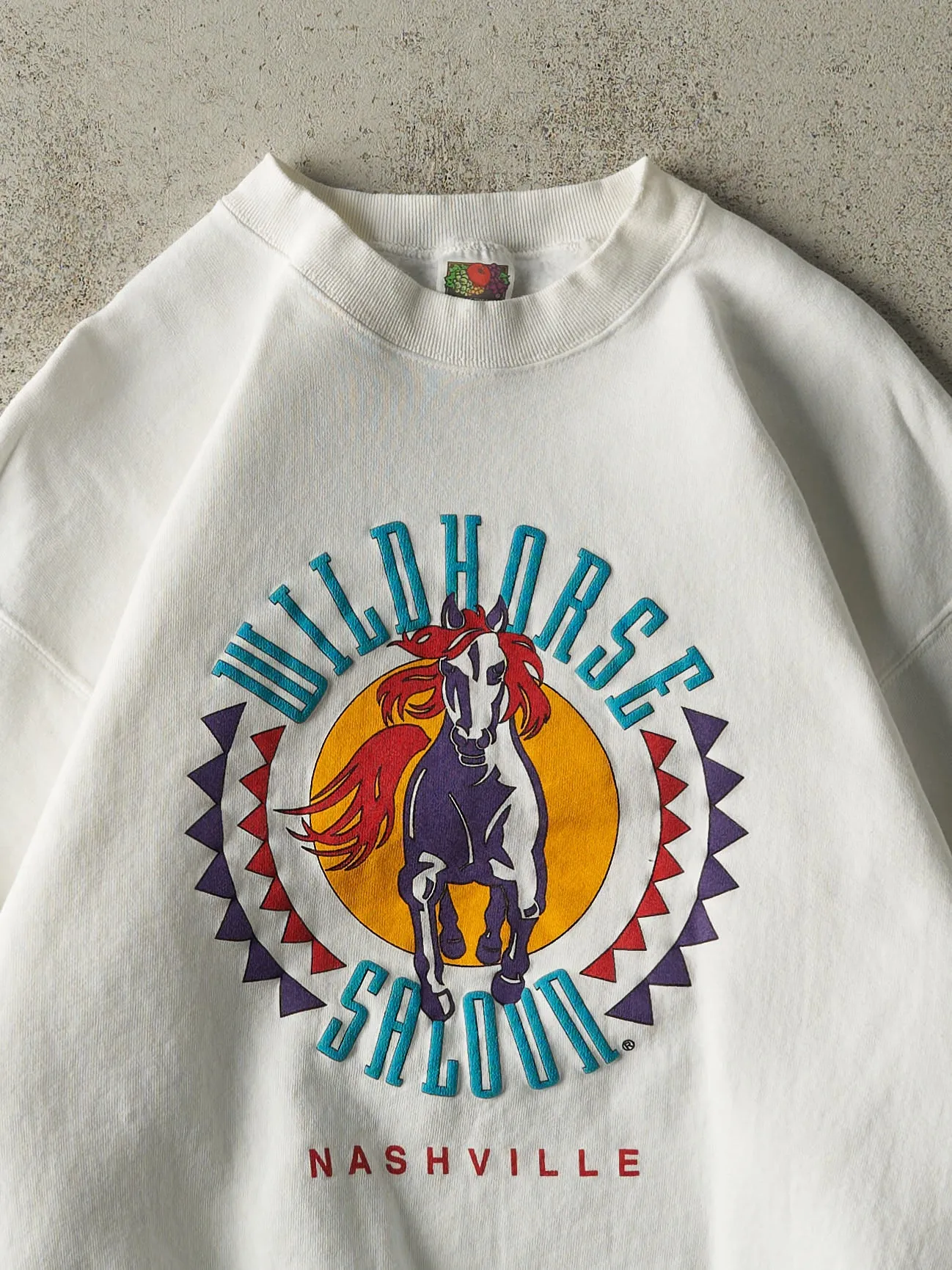 Vintage 90s White Wildhorse Saloon Crewneck (L/XL) sold by Rebalance Vintage product image thumbnail 2
