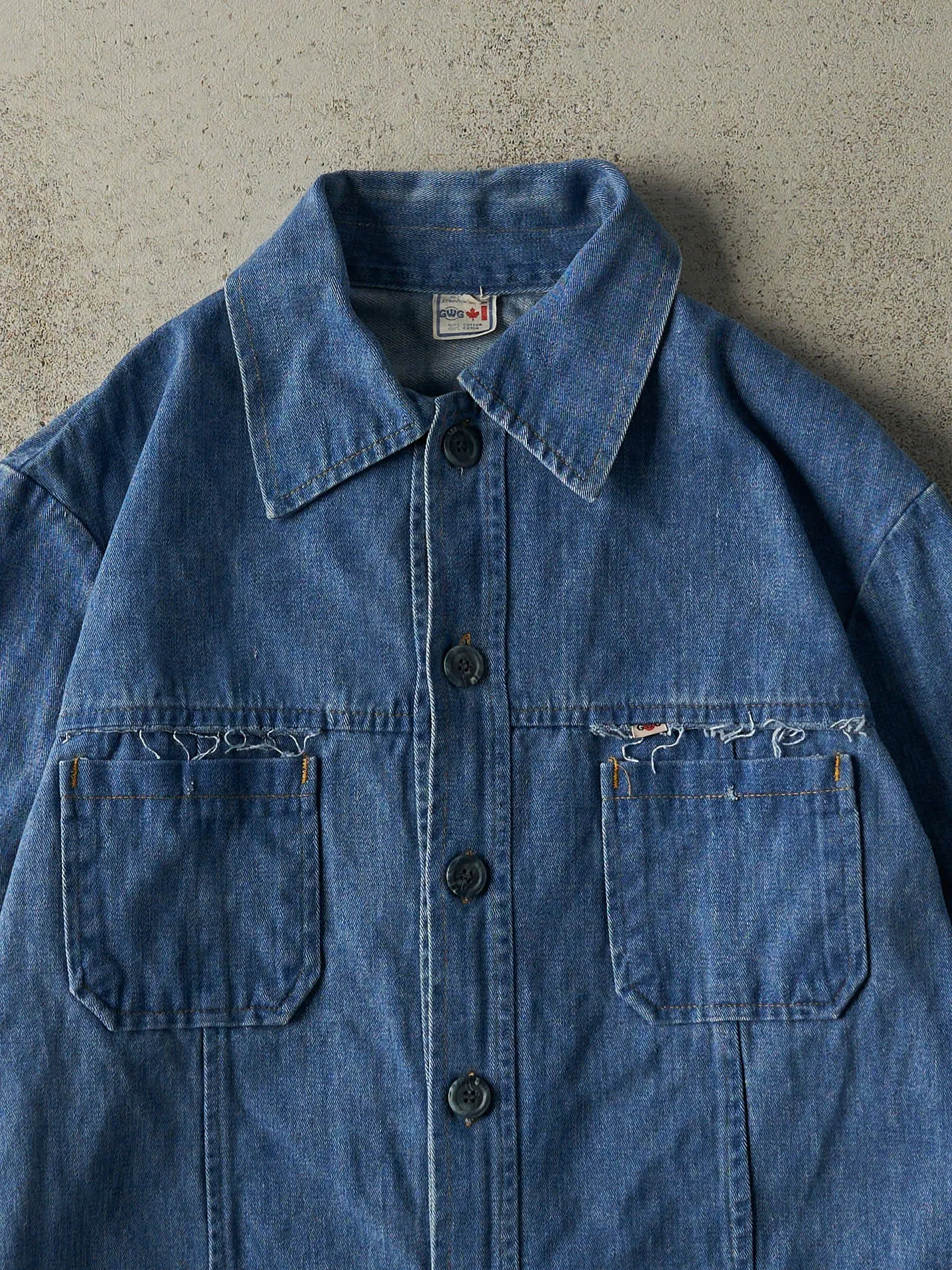 Vintage 80s Dark Wash Denim Button Up (L) sold by Rebalance Vintage product image thumbnail 2