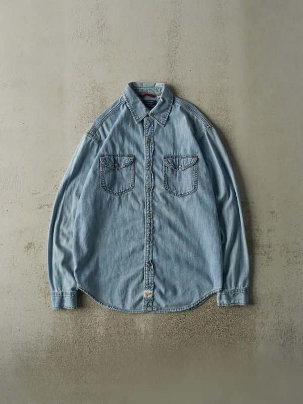 Vintage Y2K Light Wash Levi's Denim Button Up (L) sold by Rebalance Vintage