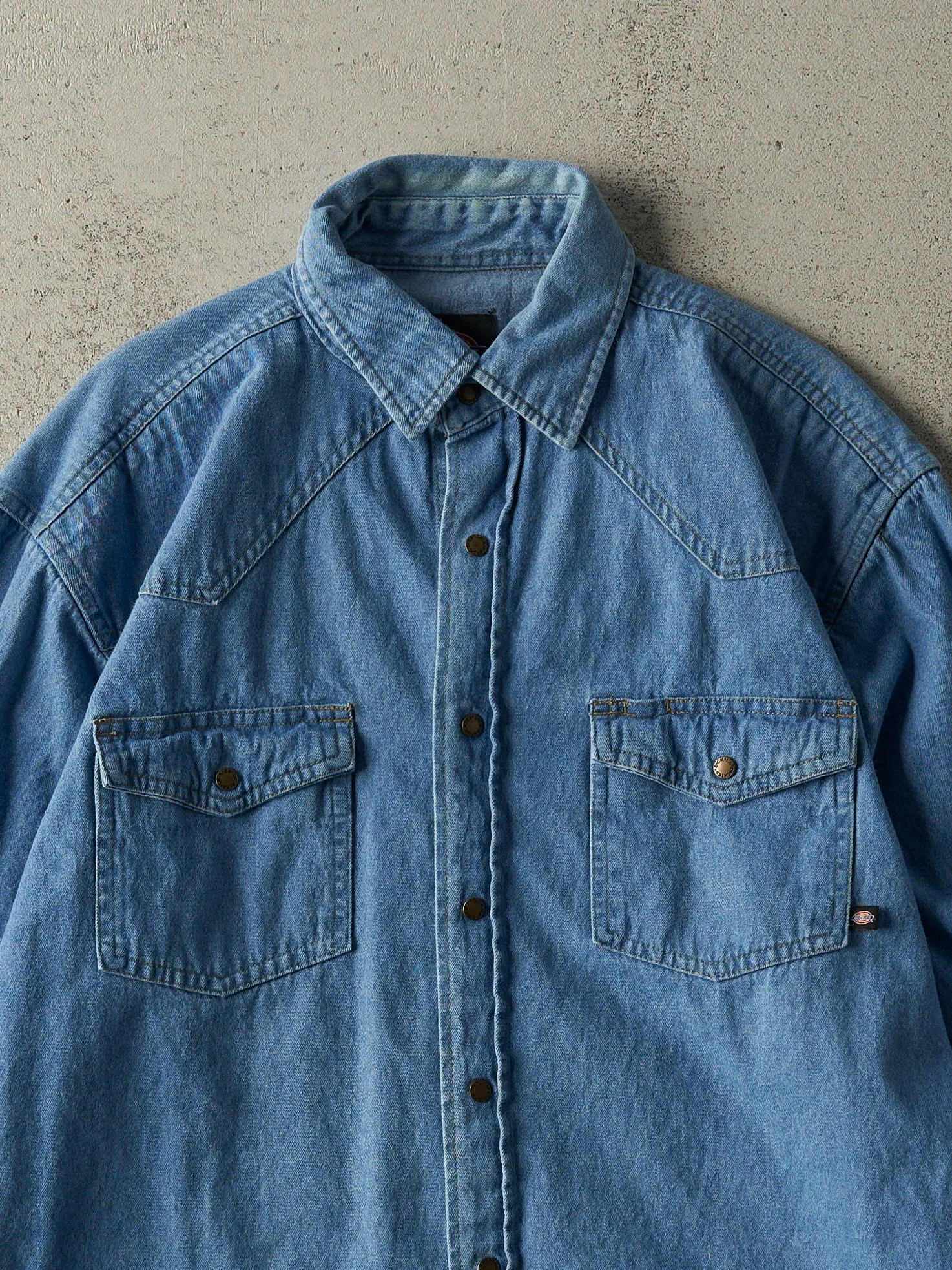 Vintage 90s Mid Wash Dickies Western Denim Button Up (L/XL) sold by Rebalance Vintage product image thumbnail 2