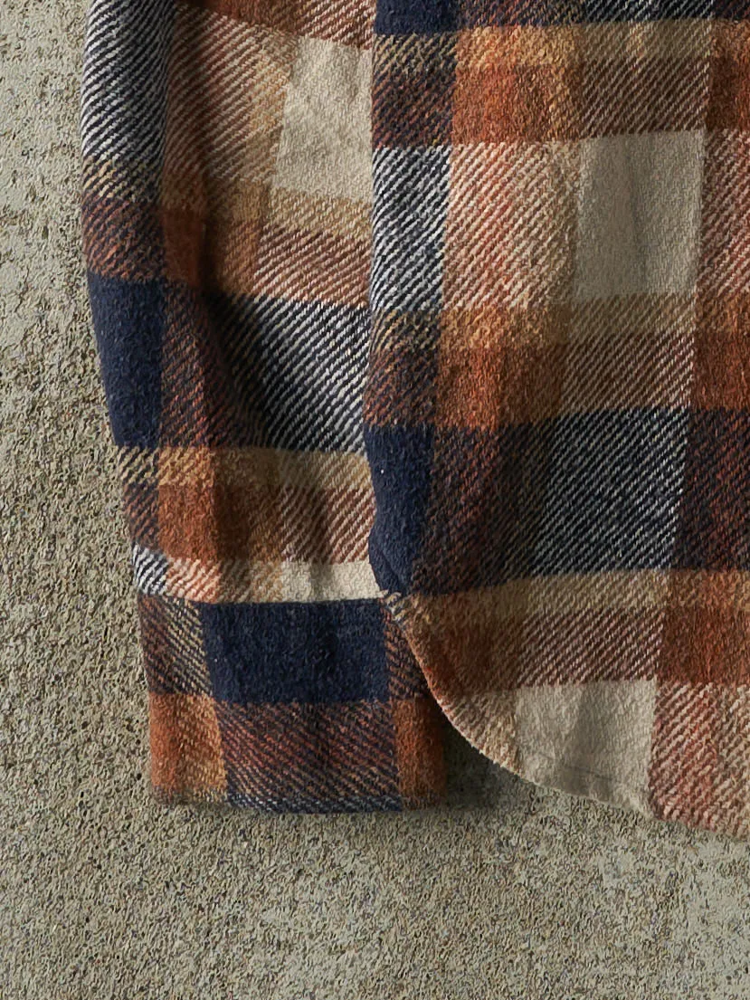Vintage 80s Brown & Navy Wrangler Flannel Button Up (S/M) sold by Rebalance Vintage product image thumbnail 3