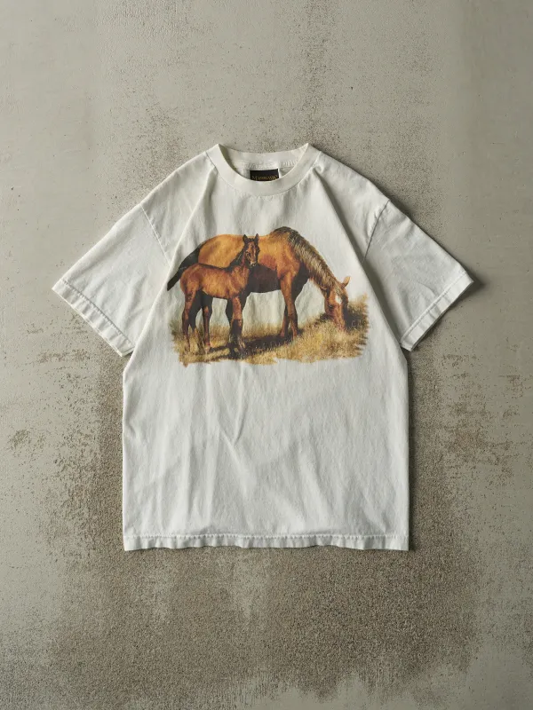 Vintage Y2K White Horse Tee (M) sold by Rebalance Vintage