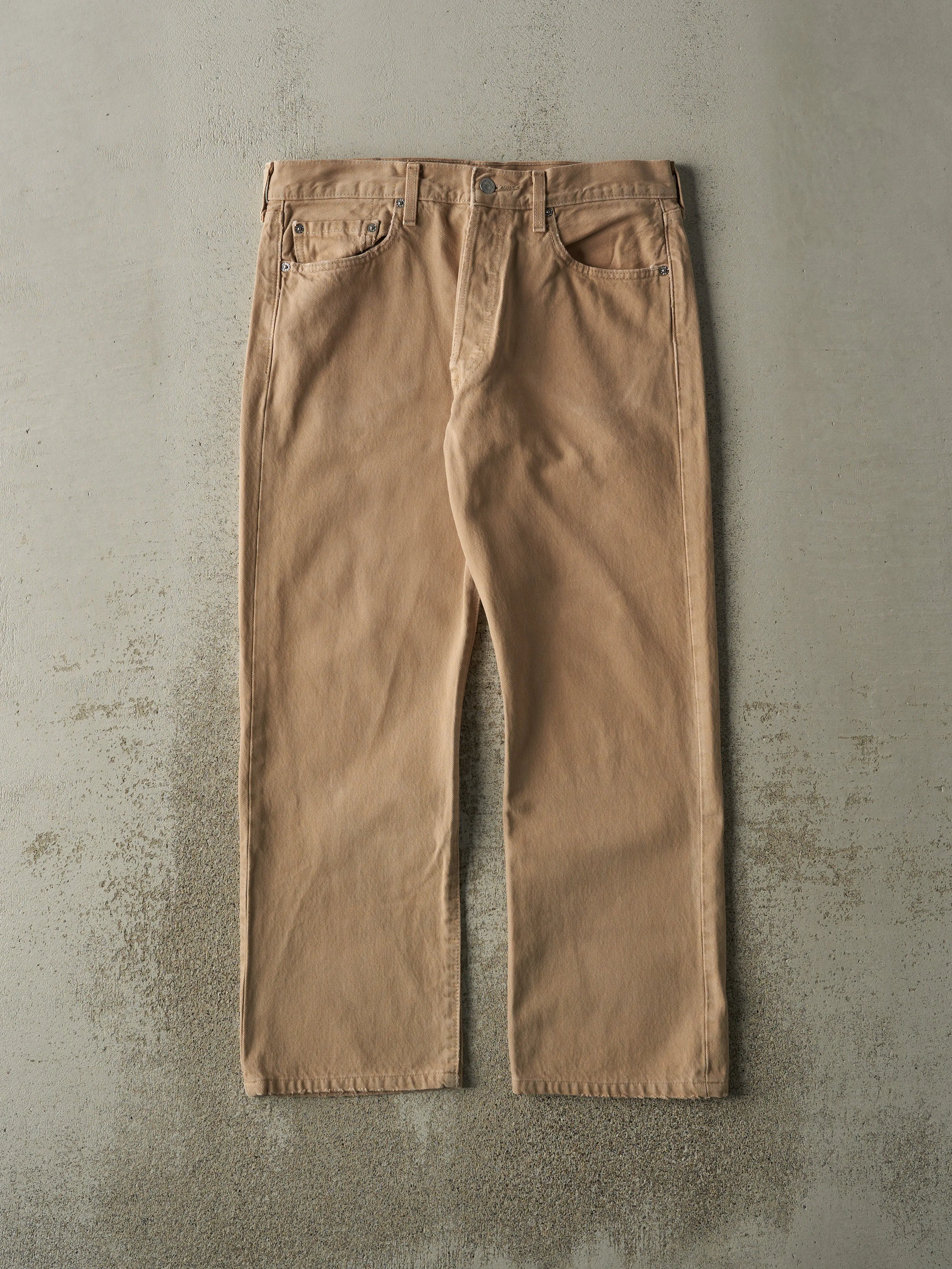 Vintage Y2K Beige Levi's 501 Denim Pants (34x28) sold by Rebalance Vintage