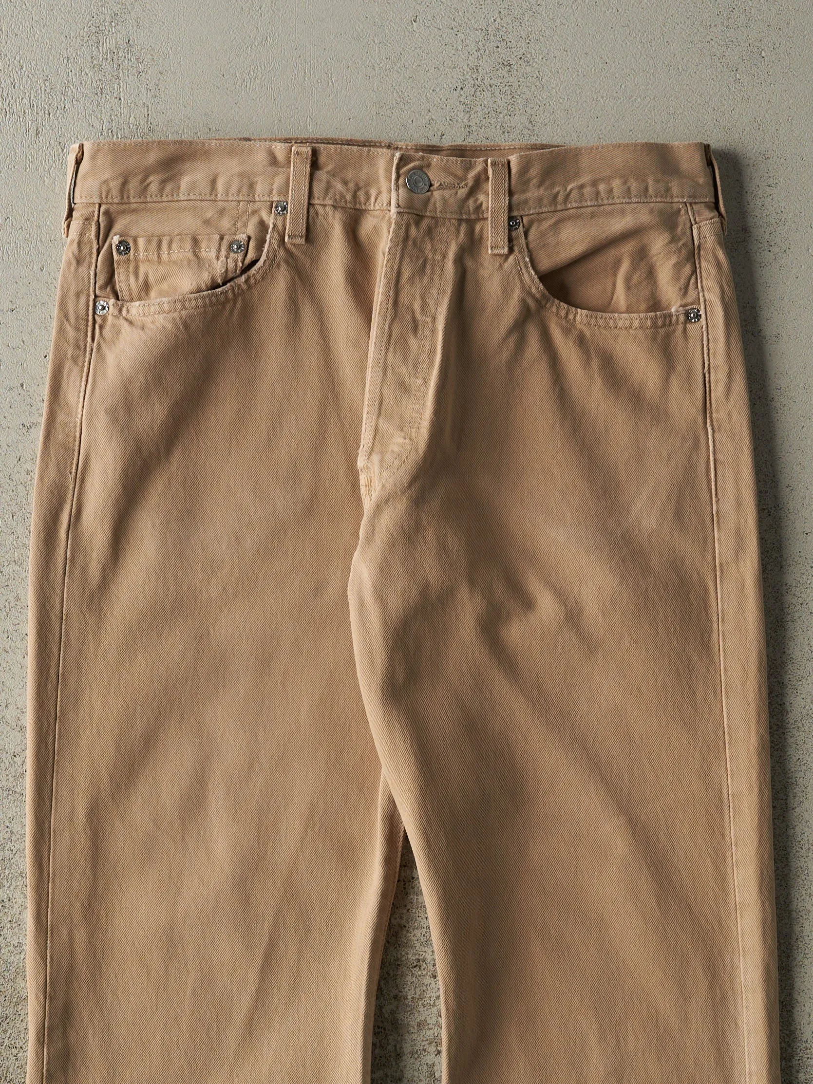 Vintage Y2K Beige Levi's 501 Denim Pants (34x28) sold by Rebalance Vintage product image thumbnail 3