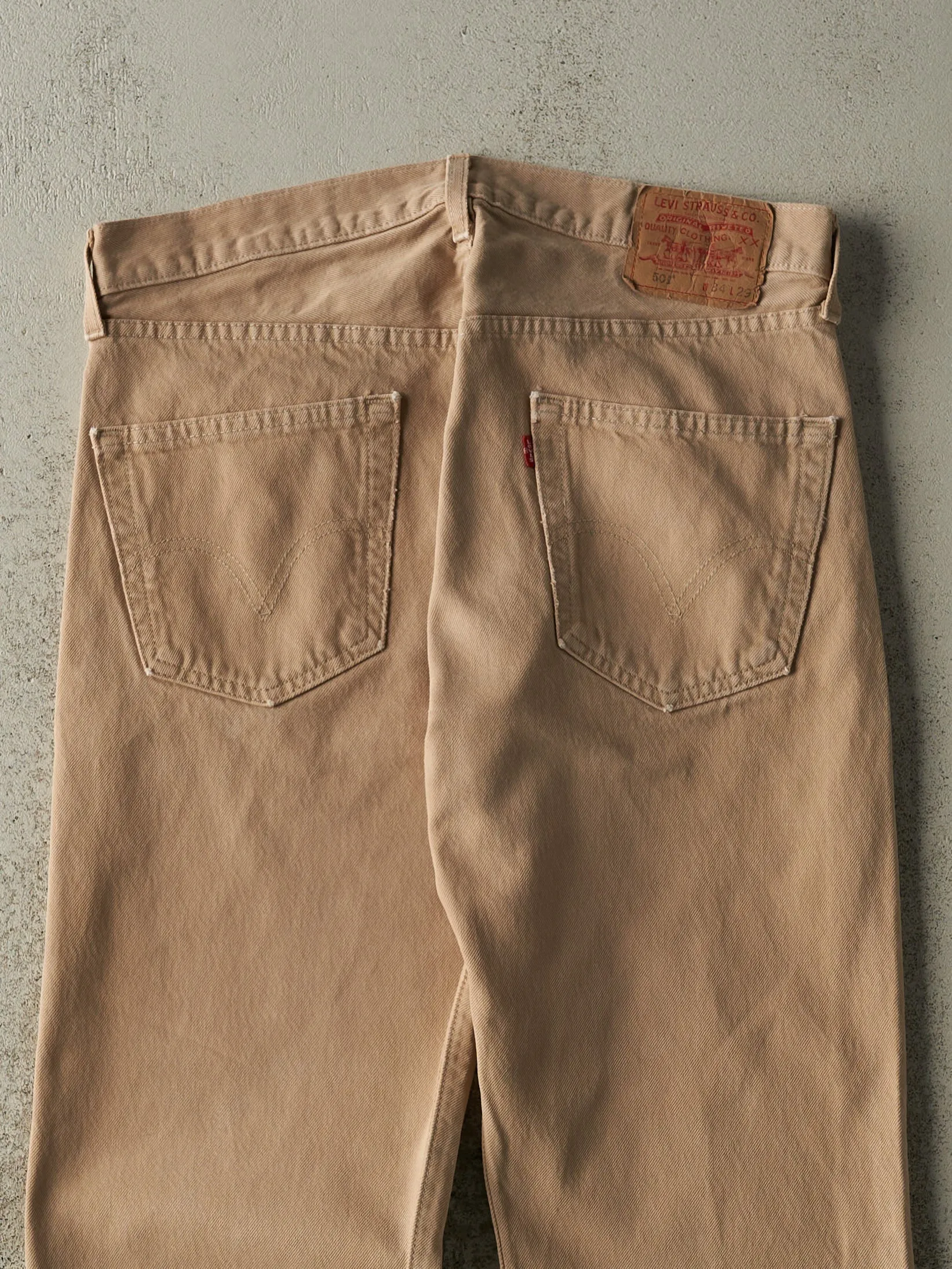 Vintage Y2K Beige Levi's 501 Denim Pants (34x28) sold by Rebalance Vintage product image thumbnail 4