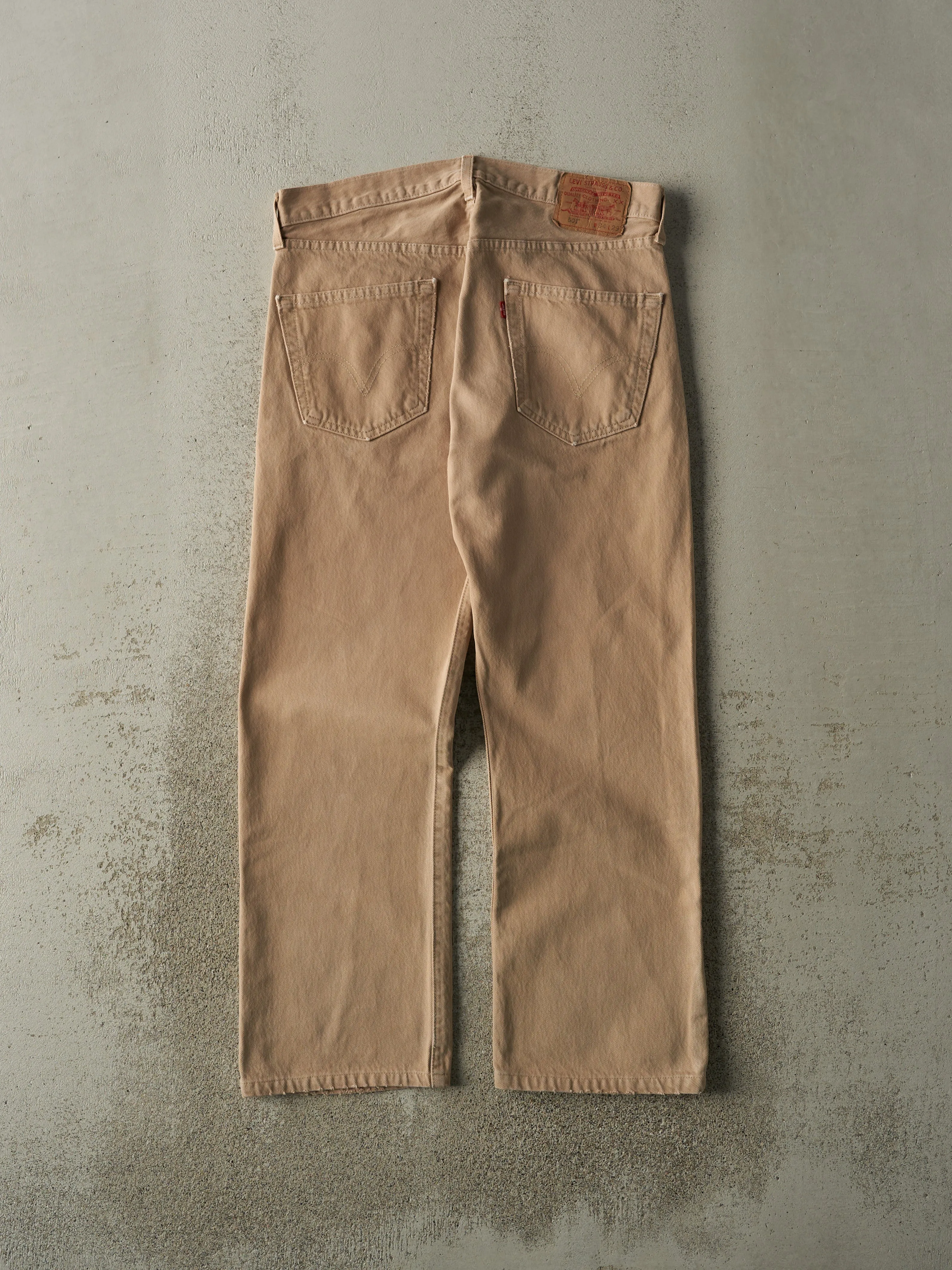 Vintage Y2K Beige Levi's 501 Denim Pants (34x28) sold by Rebalance Vintage product image thumbnail 2