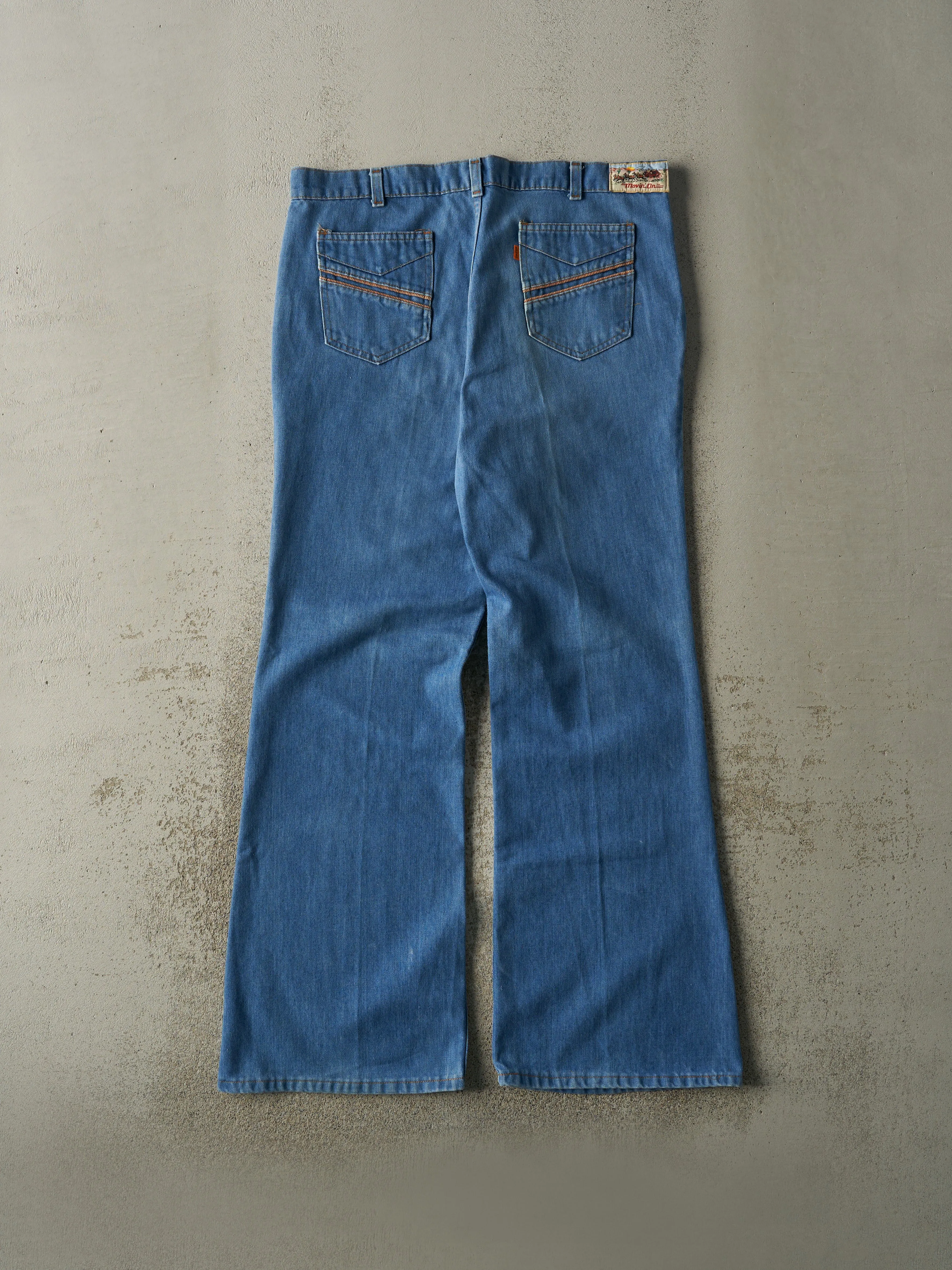 Vintage 70s Mid Wash Levi's Orange Tab Bell Bottom Jeans (36x31.5) sold by Rebalance Vintage product image thumbnail 2