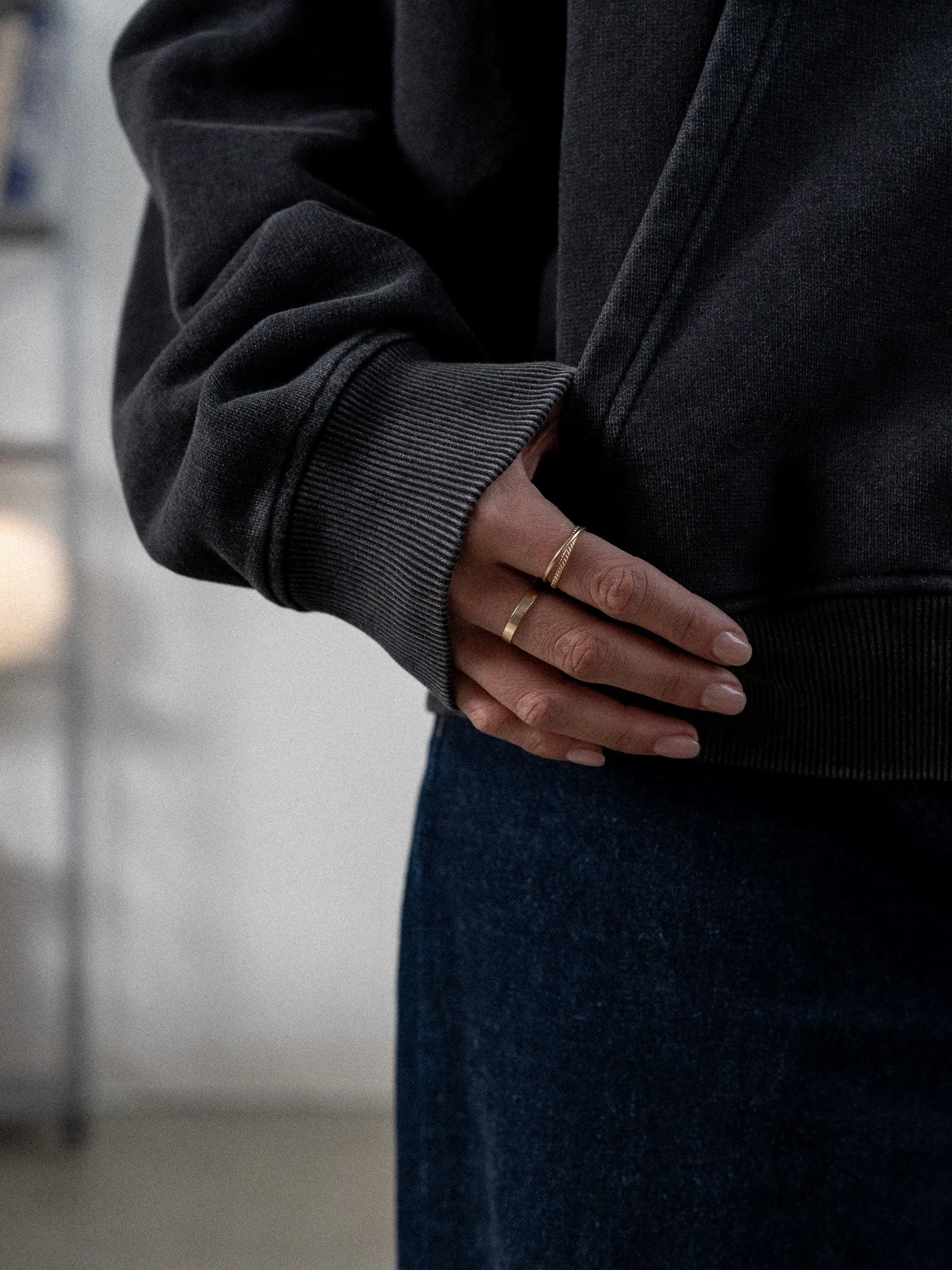 Everyday Boxy Hoodie – Jet Black sold by Rebalance Vintage product image thumbnail 5