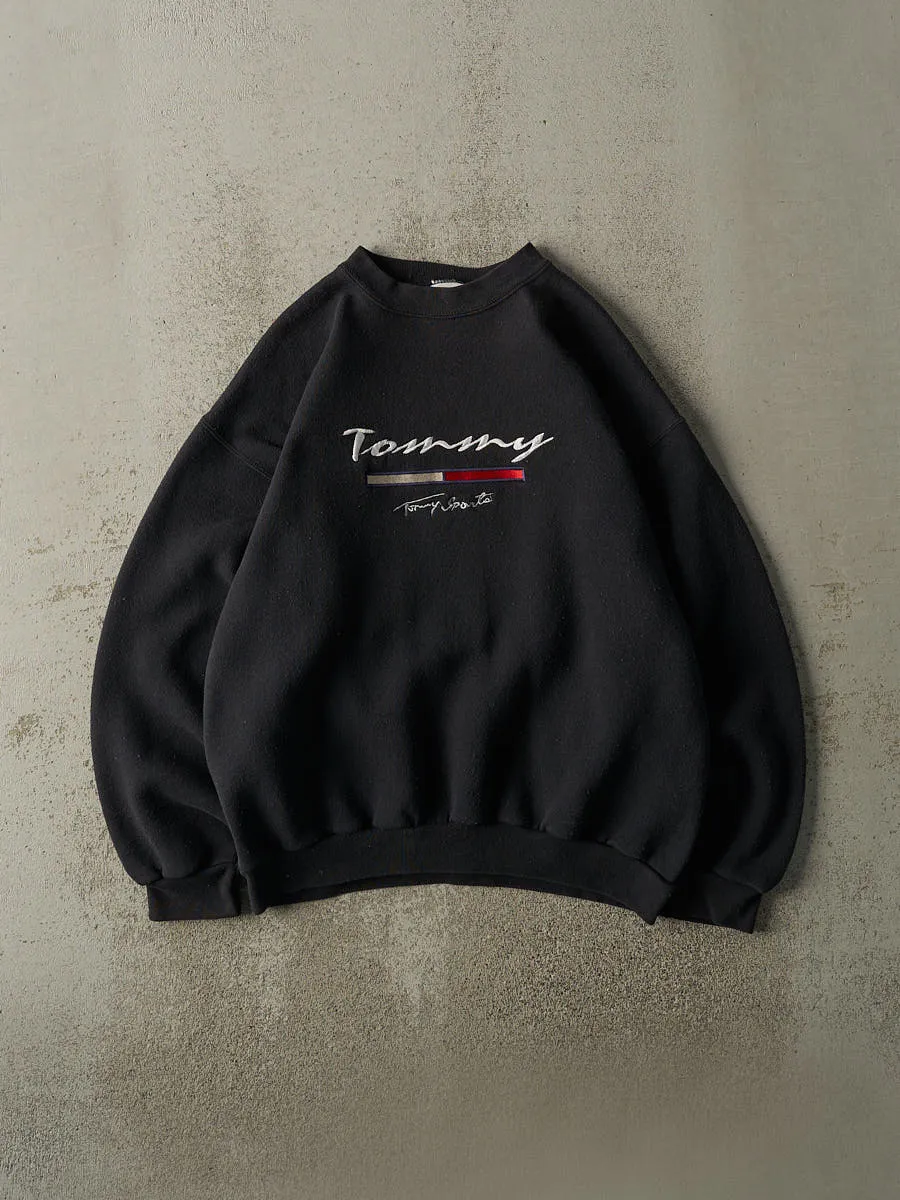 Vintage 90s Black Tommy Sports Bootleg Crewneck (L/XL) sold by Rebalance Vintage